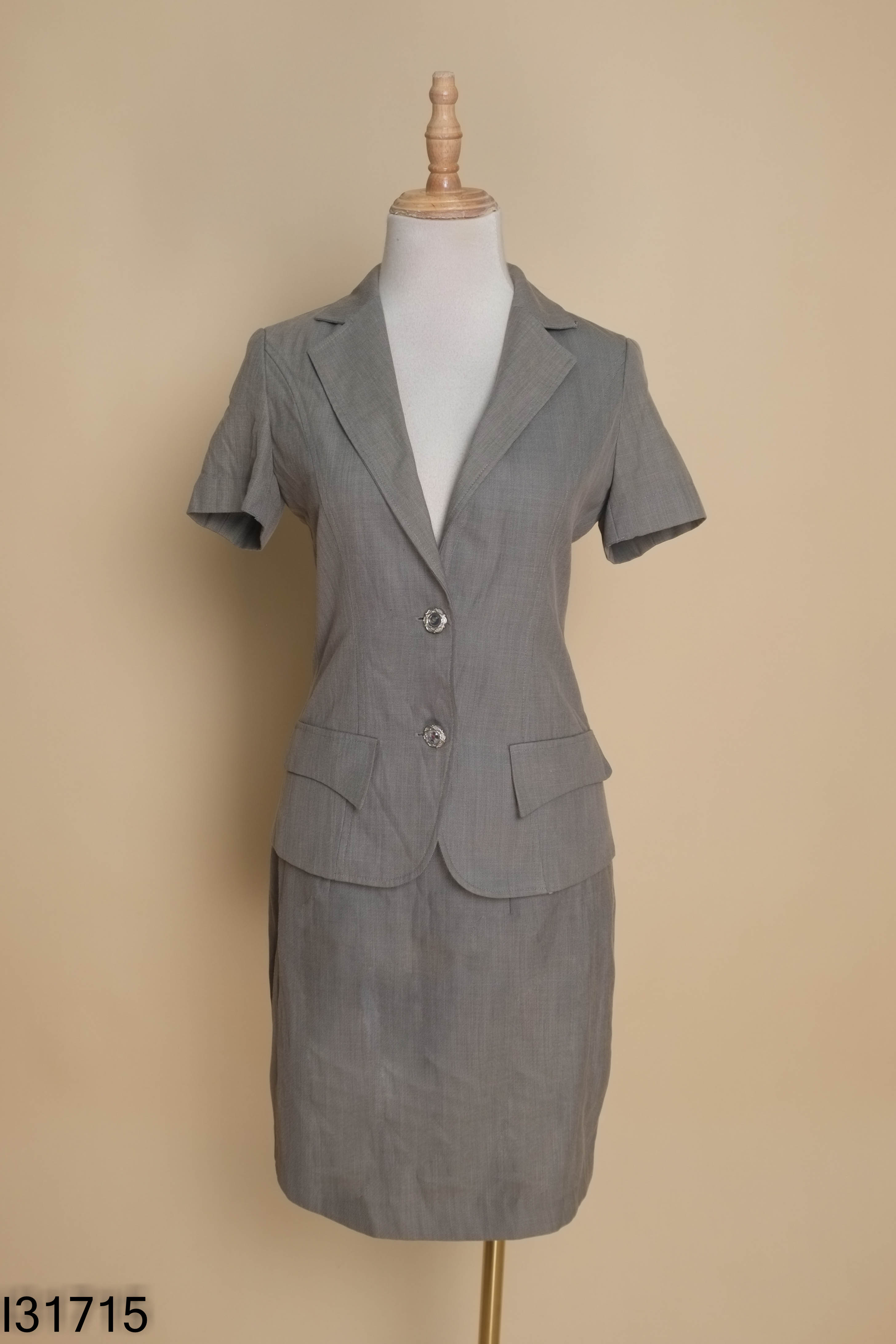 Set bộ vest nâu ngắn tay