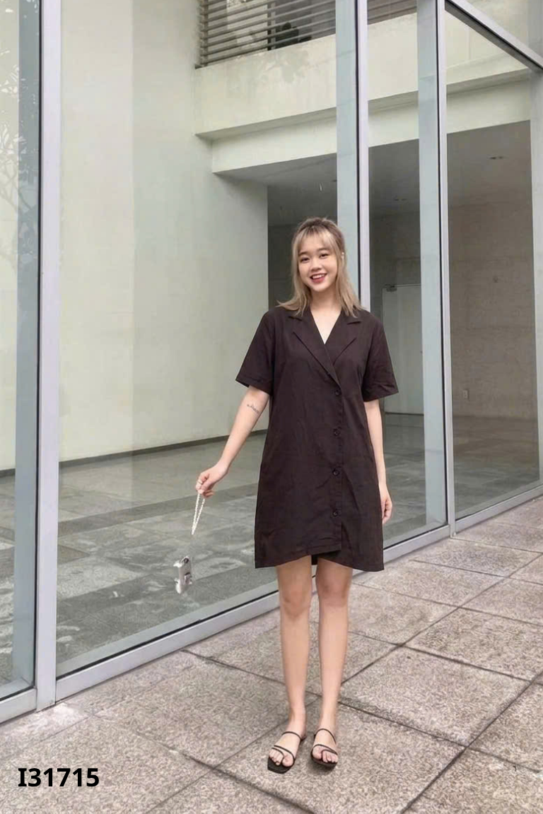 Váy đen ngắn tay FLEUR