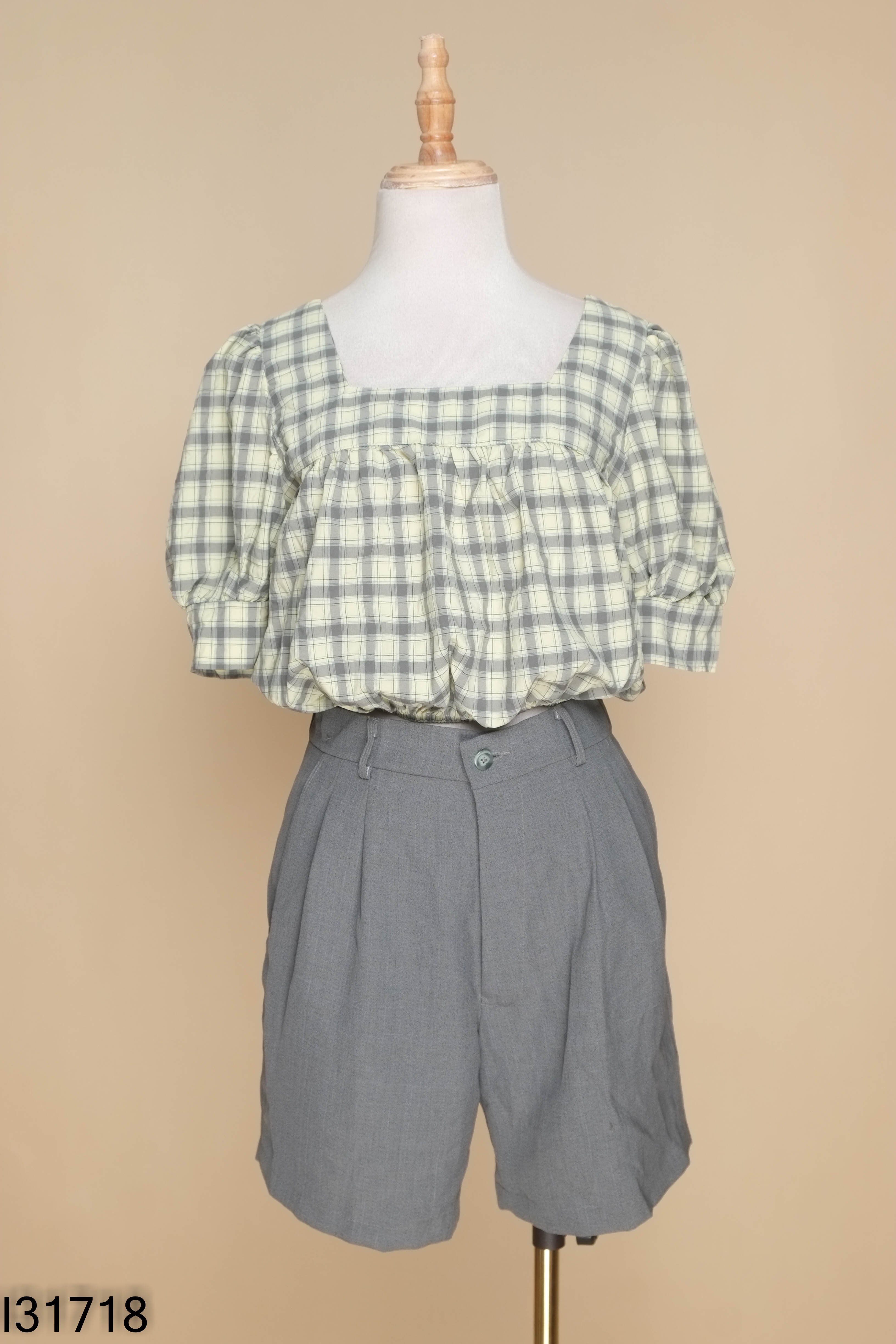 Set áo xanh kẻ+quần ghi SUNNY STU
