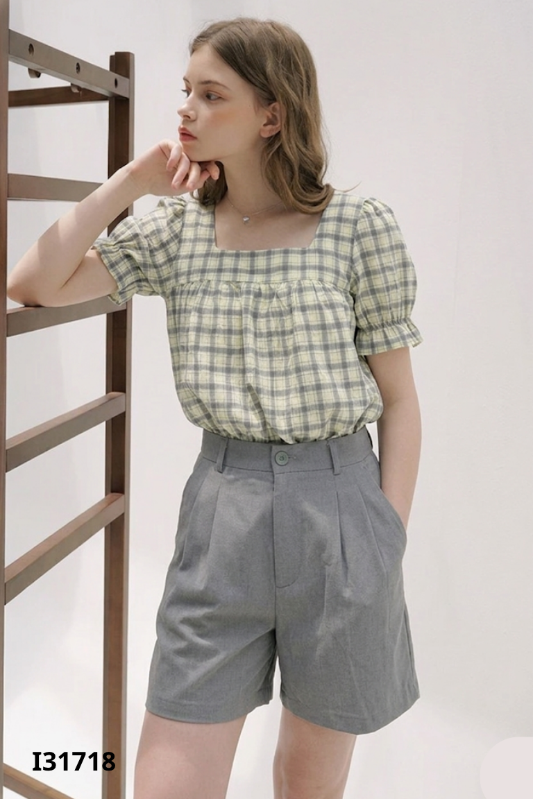 Set áo xanh kẻ+quần ghi SUNNY STU