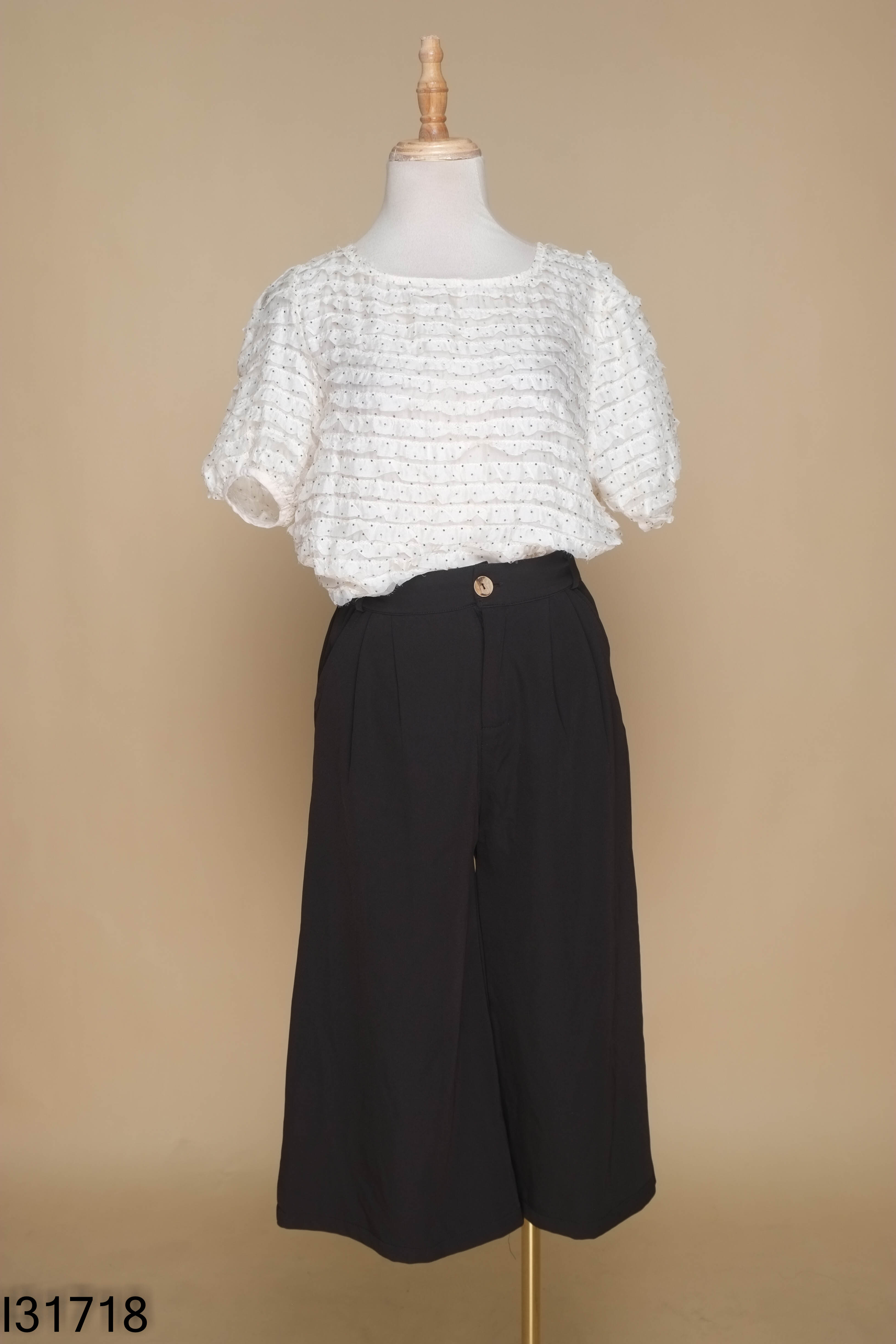 Set áo be chấm bi+quần