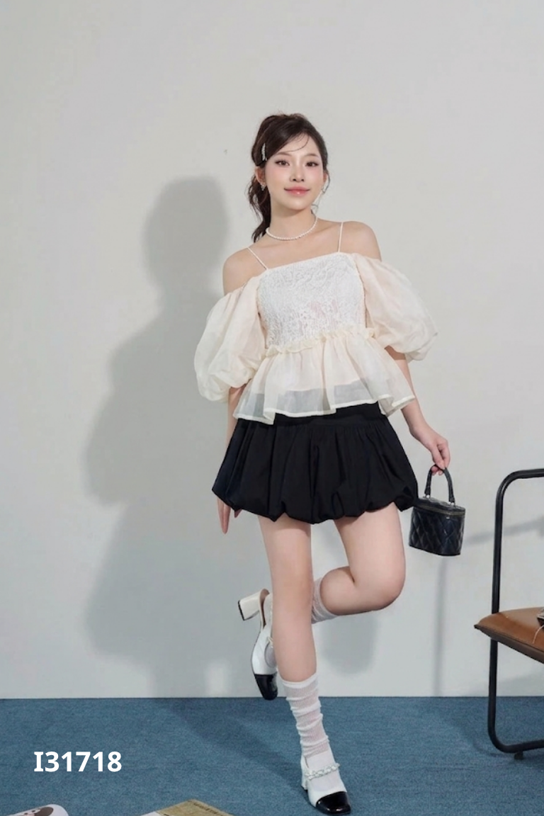 Áo hồng tay bồng JYBE
