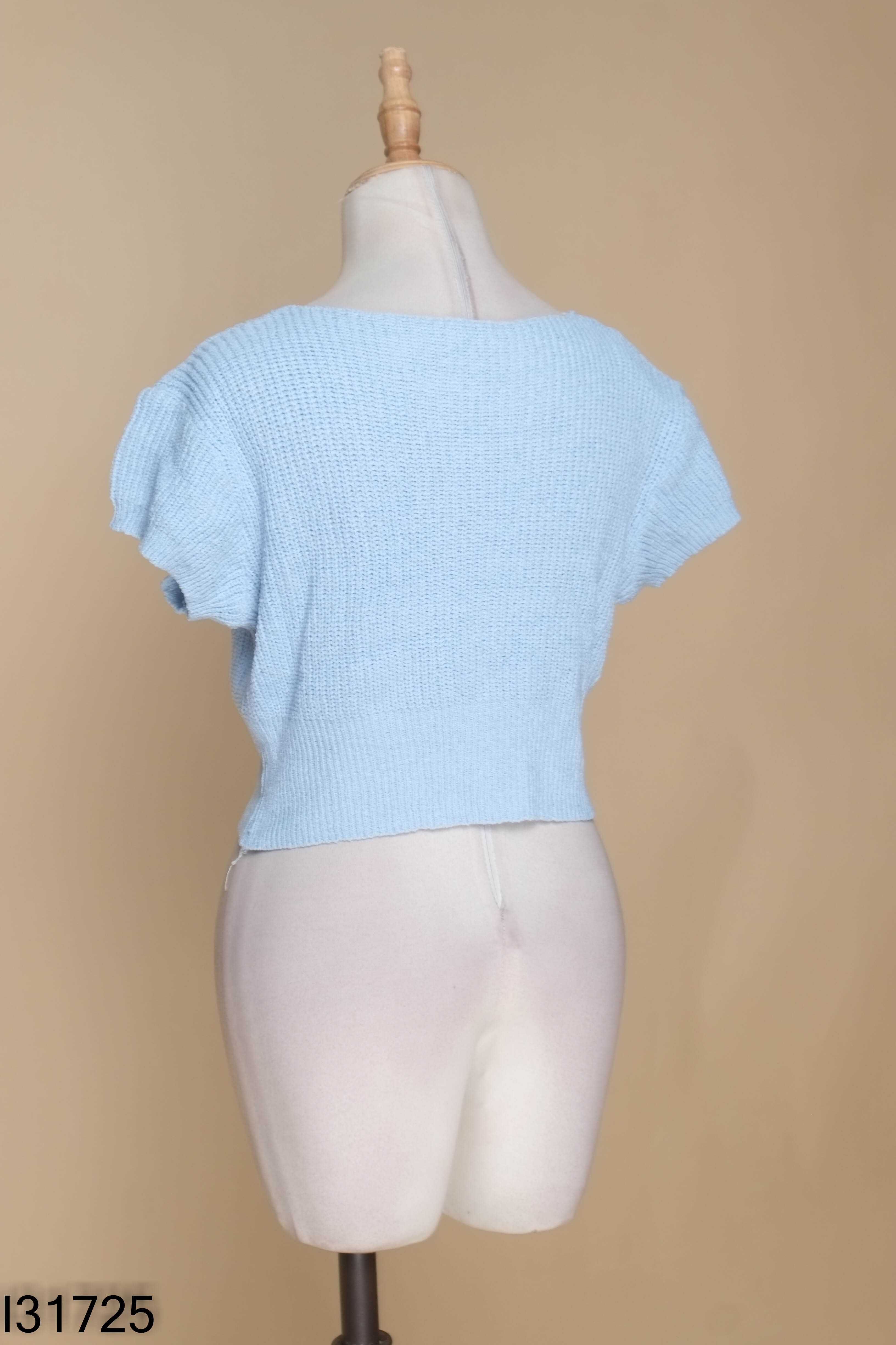 Áo crotop xanh cổ tròn