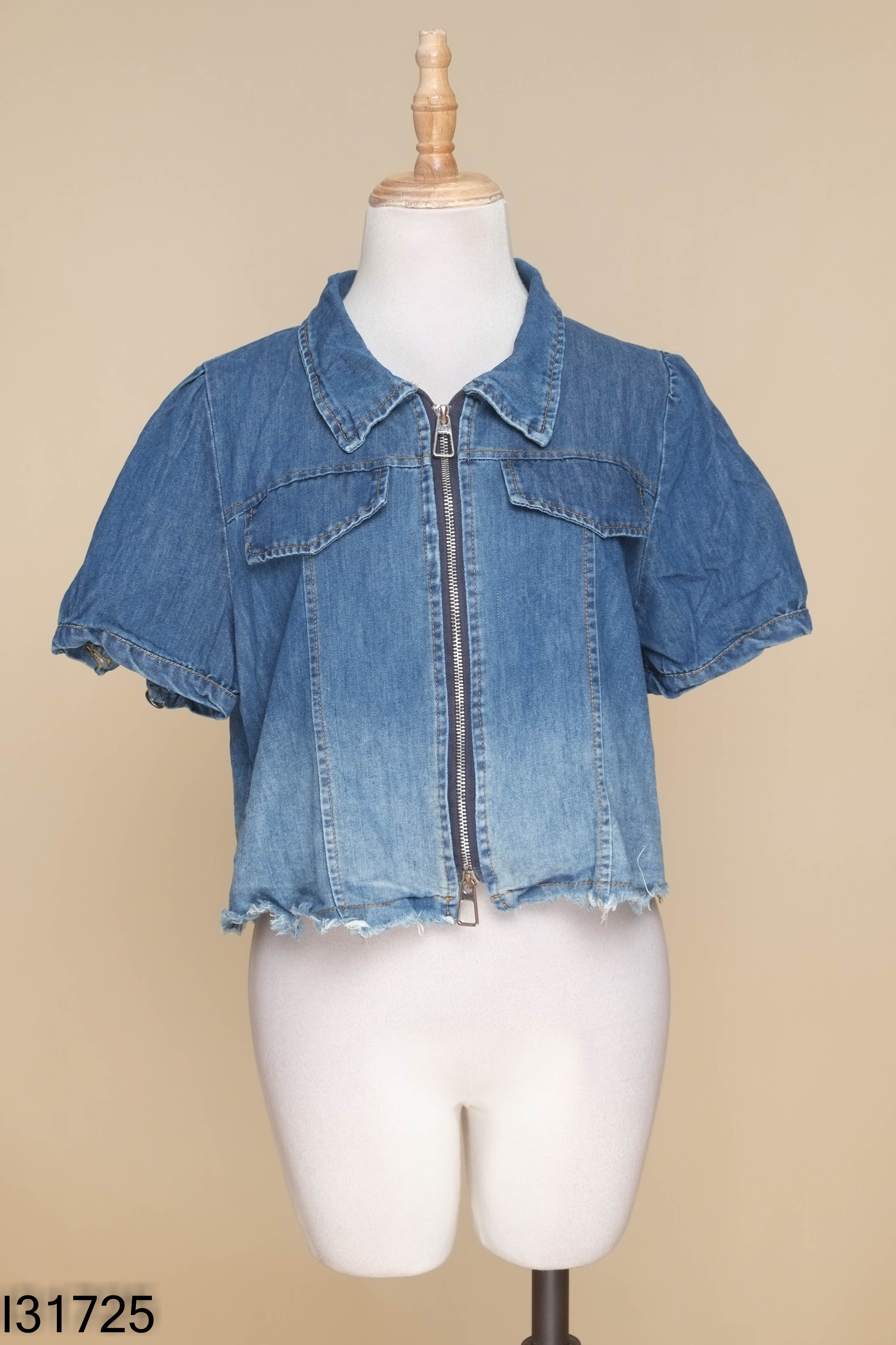 Áo jeans xanh MYAN ngắn tay
