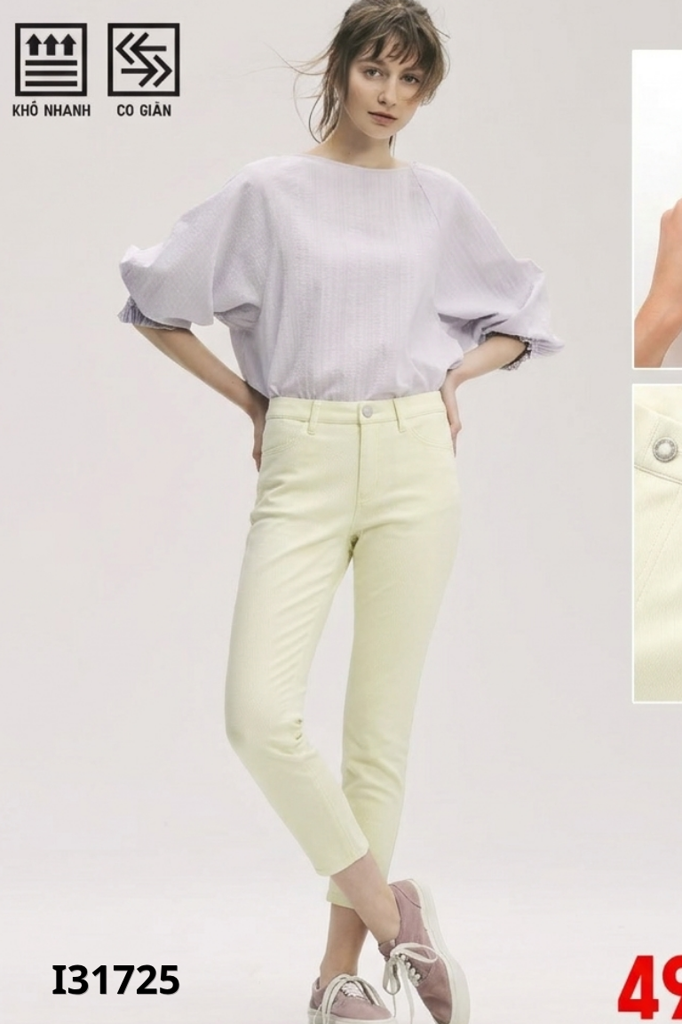 Quần jeans UNIQLO xanh cạp trễ