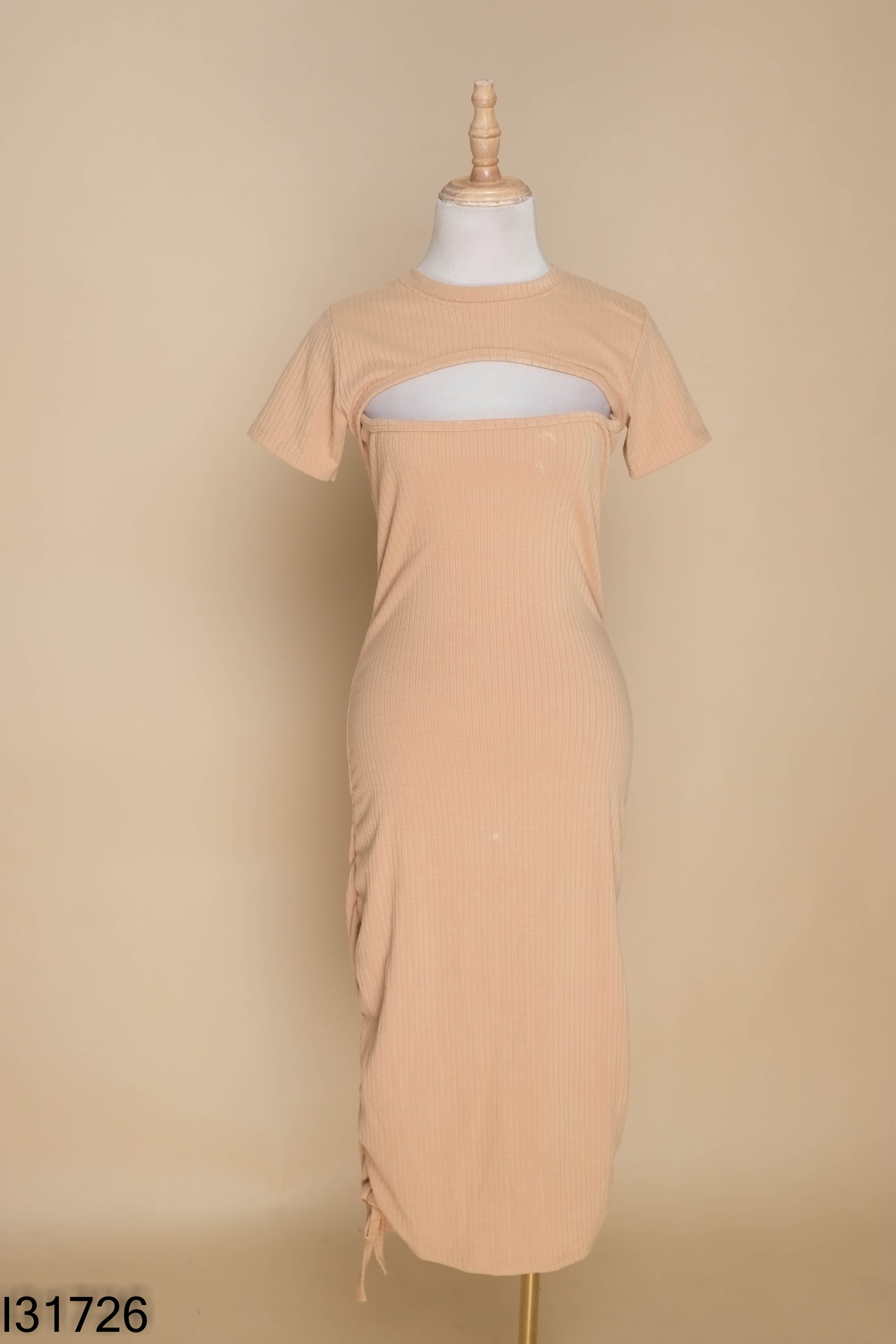 Váy nâu body khoét ngực VALENTINO