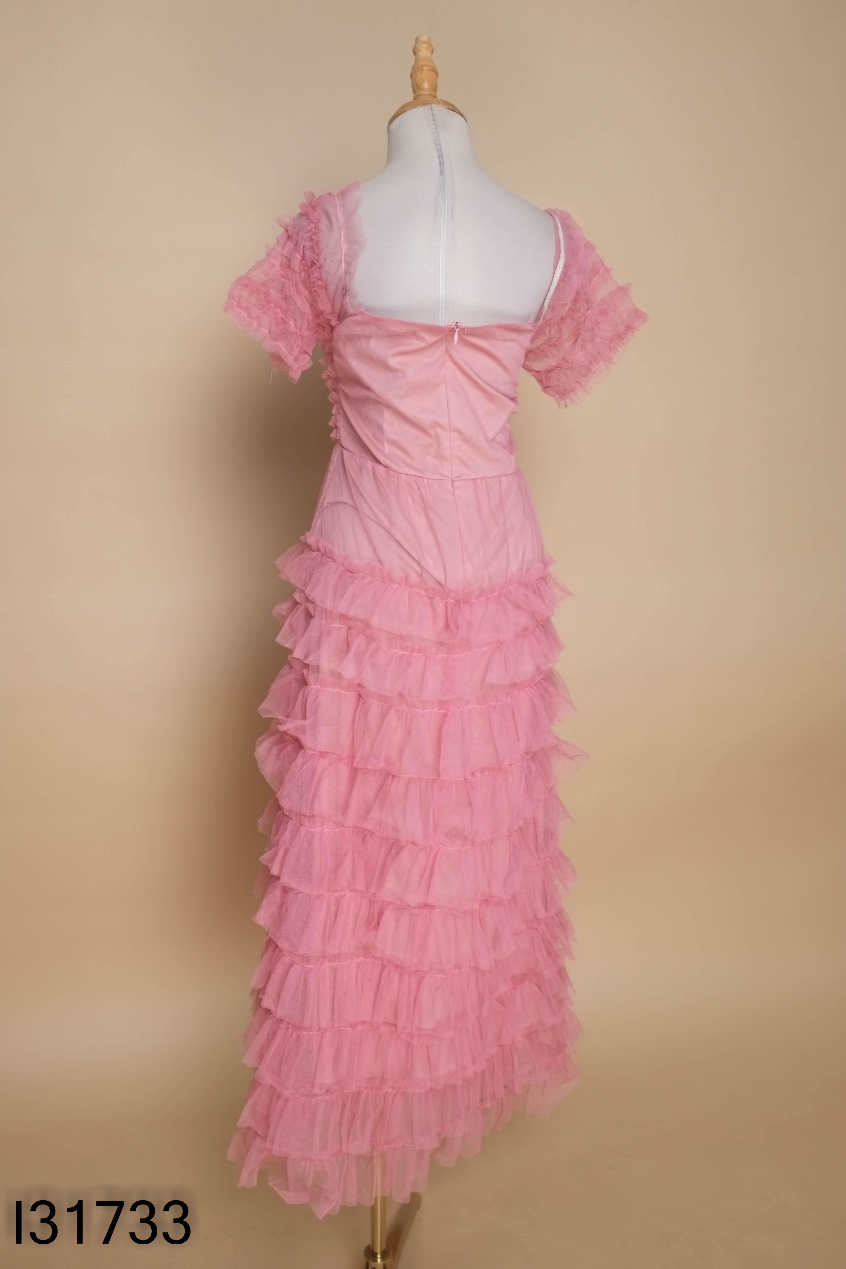 Váy hồng lưới dài NEW FASH
