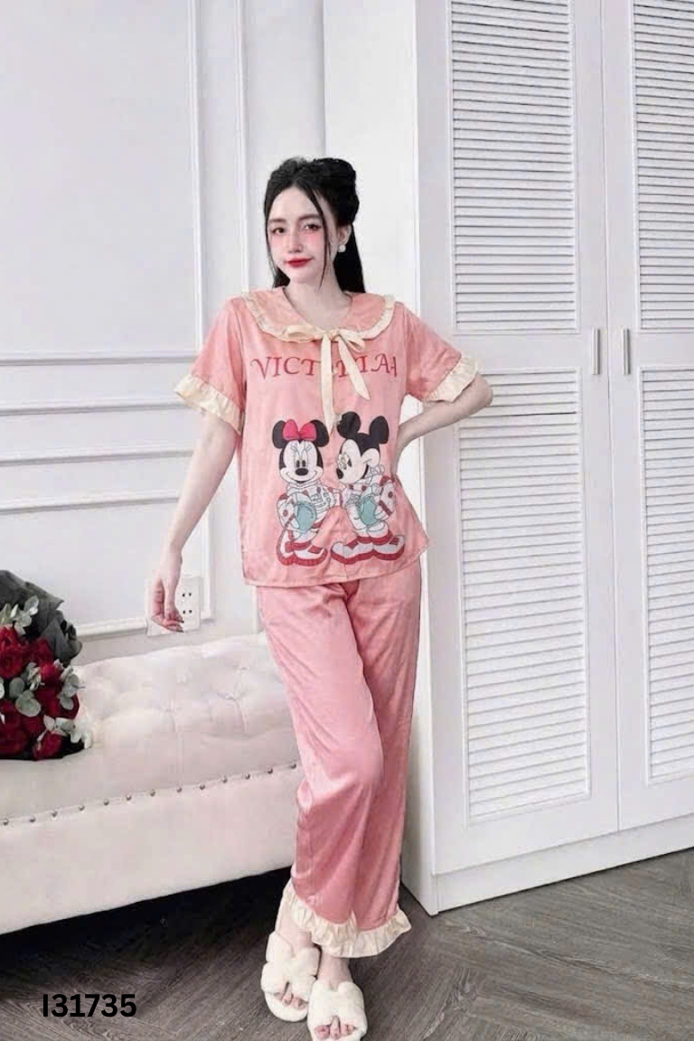 NEWTAG Set Pijama hồng mickey