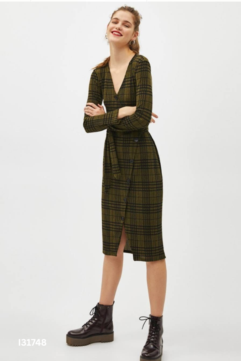 Váy xanh BERSHKA xanh kẻ đen
