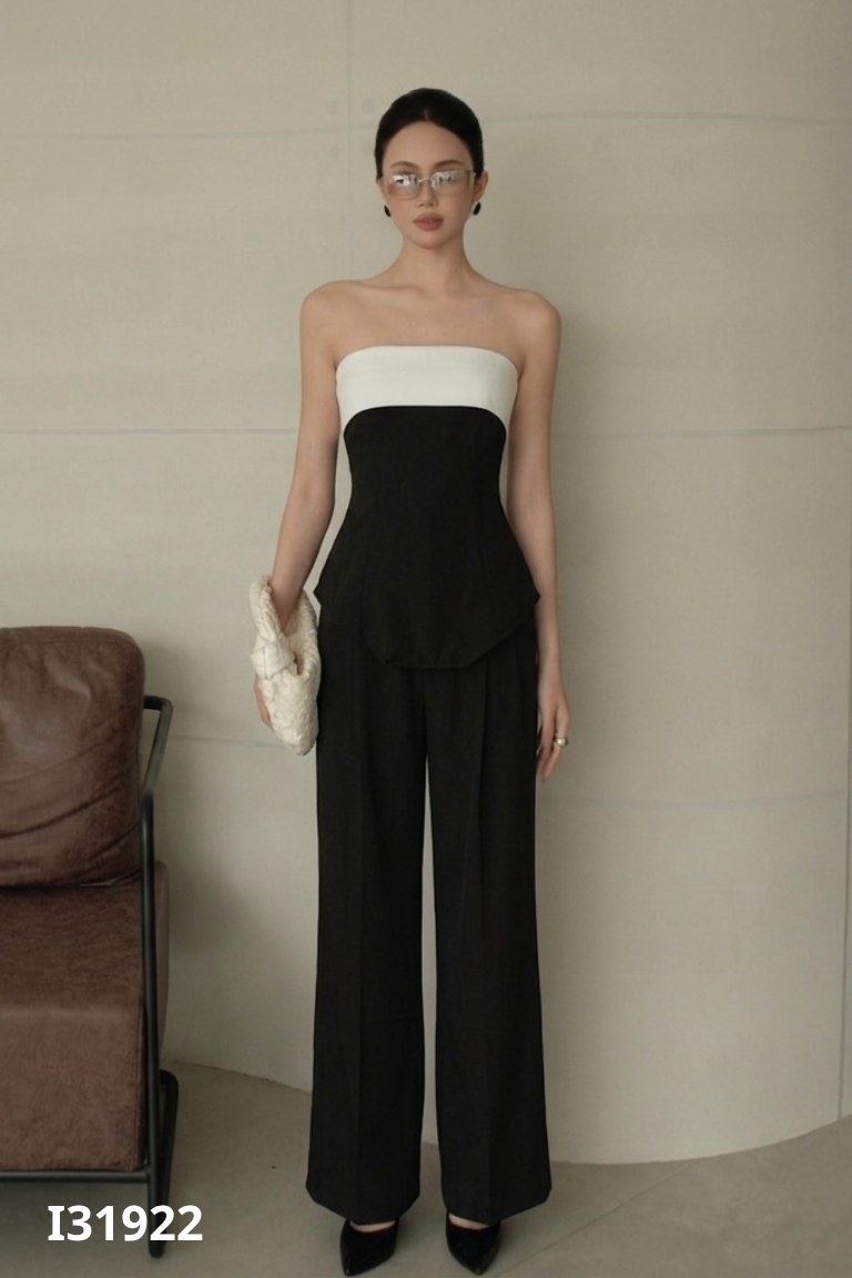 Set áo quây + quần dài đen