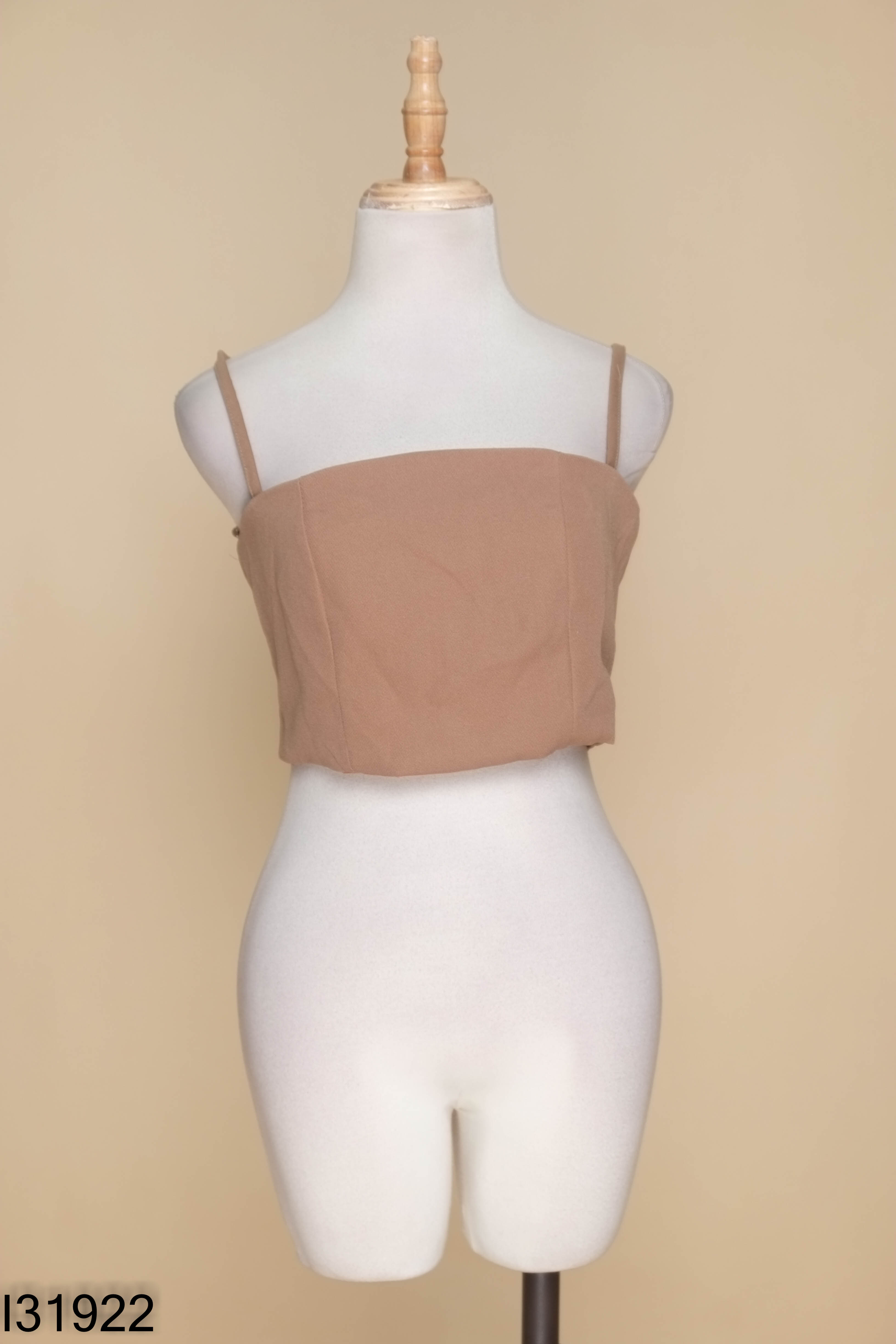 Set áo hai dây + jumpsuit nâu