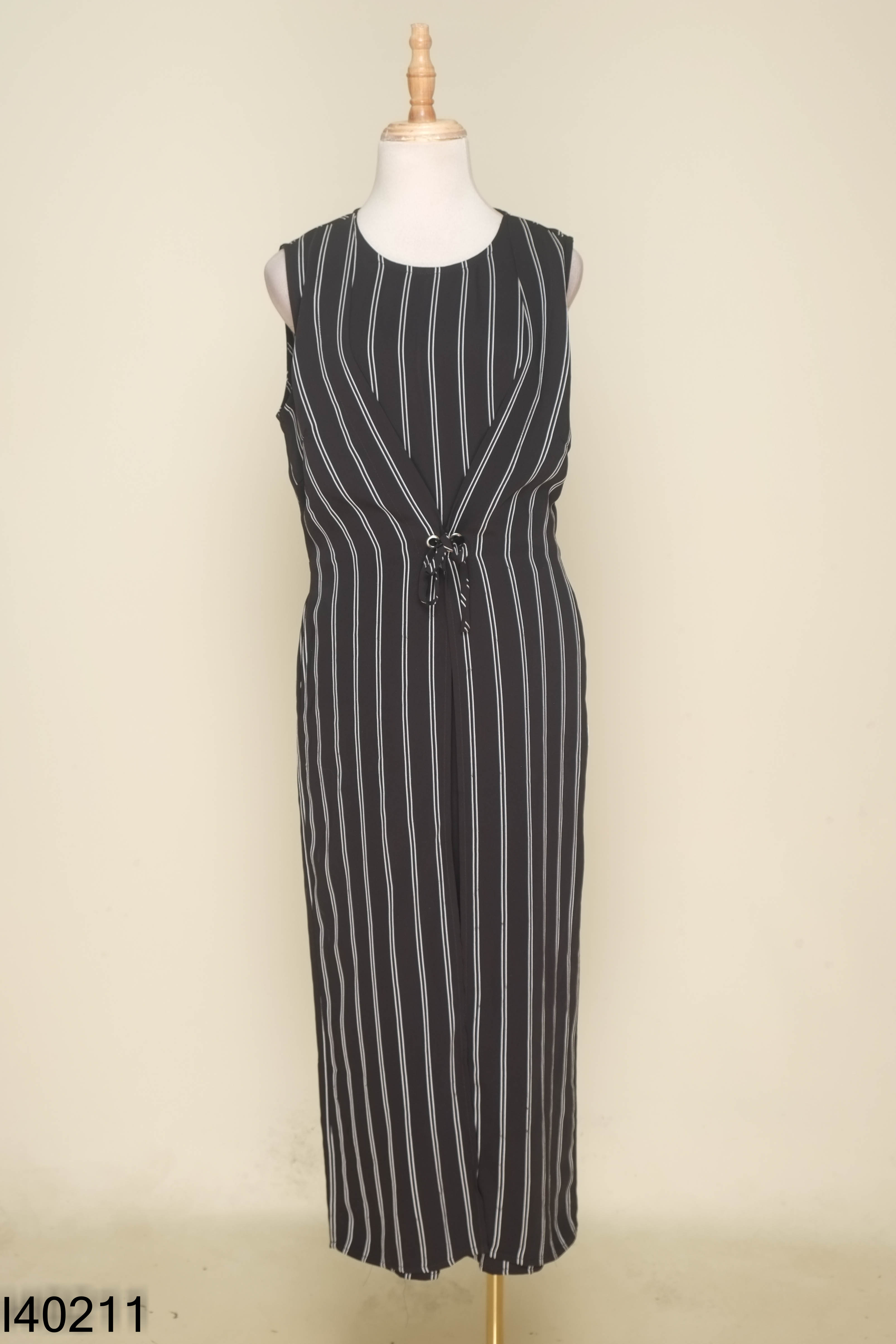 Jumpsuits quần LAMER đen kẻ sọc trắng