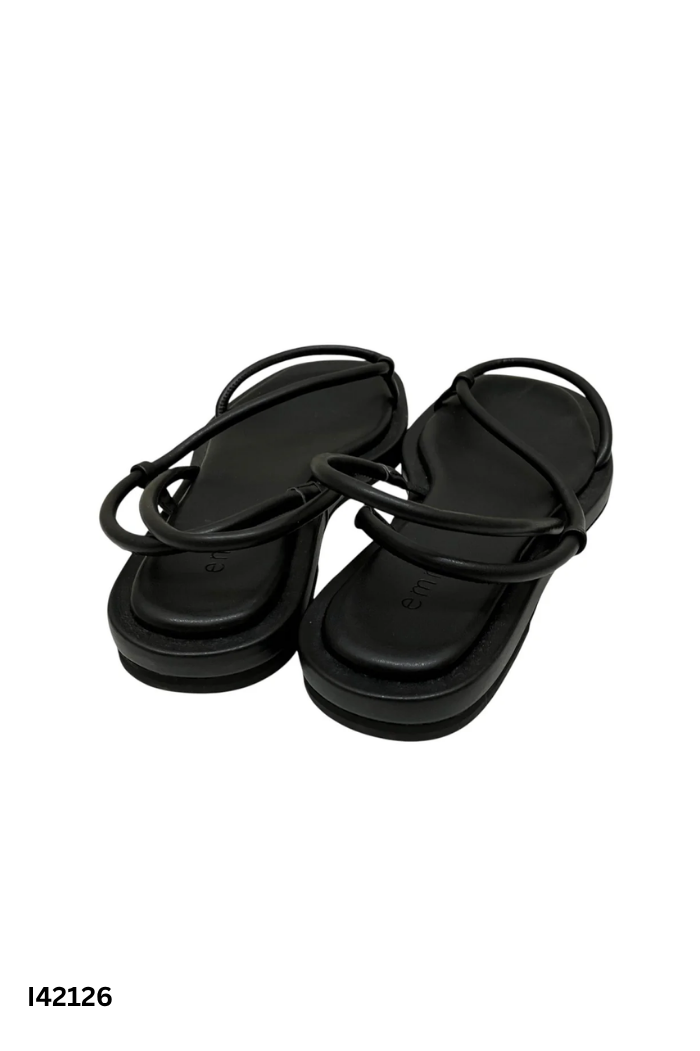 Sandals da đen phối dây