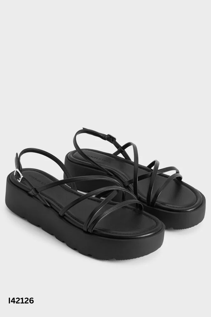 Sandals đen phối dây