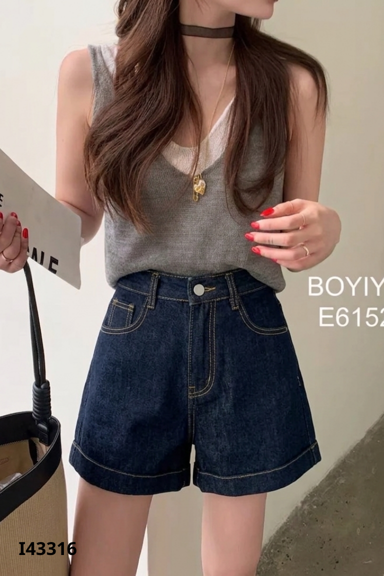 Quần short jean xanh