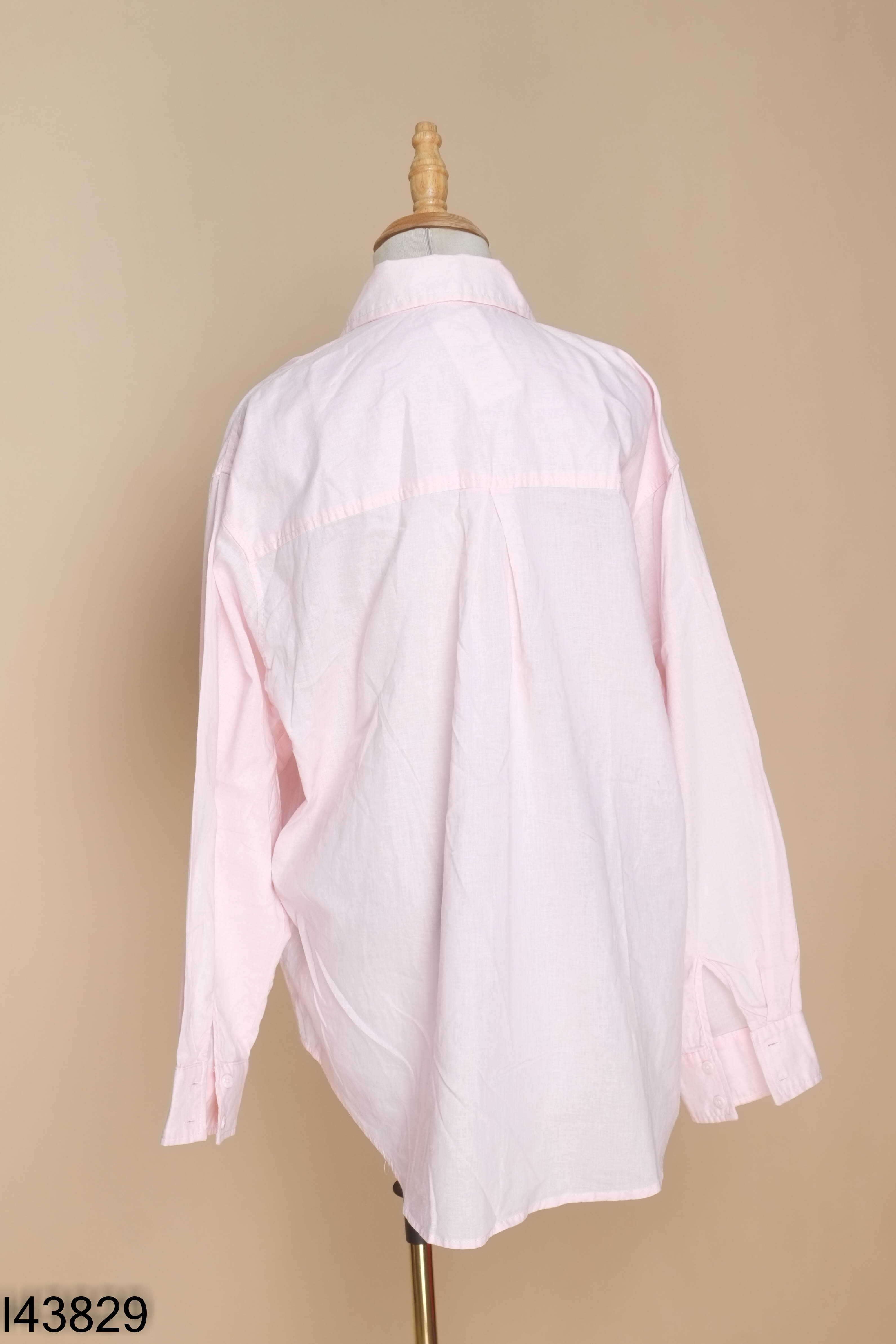 Áo sơ mi linen hồng nhạt