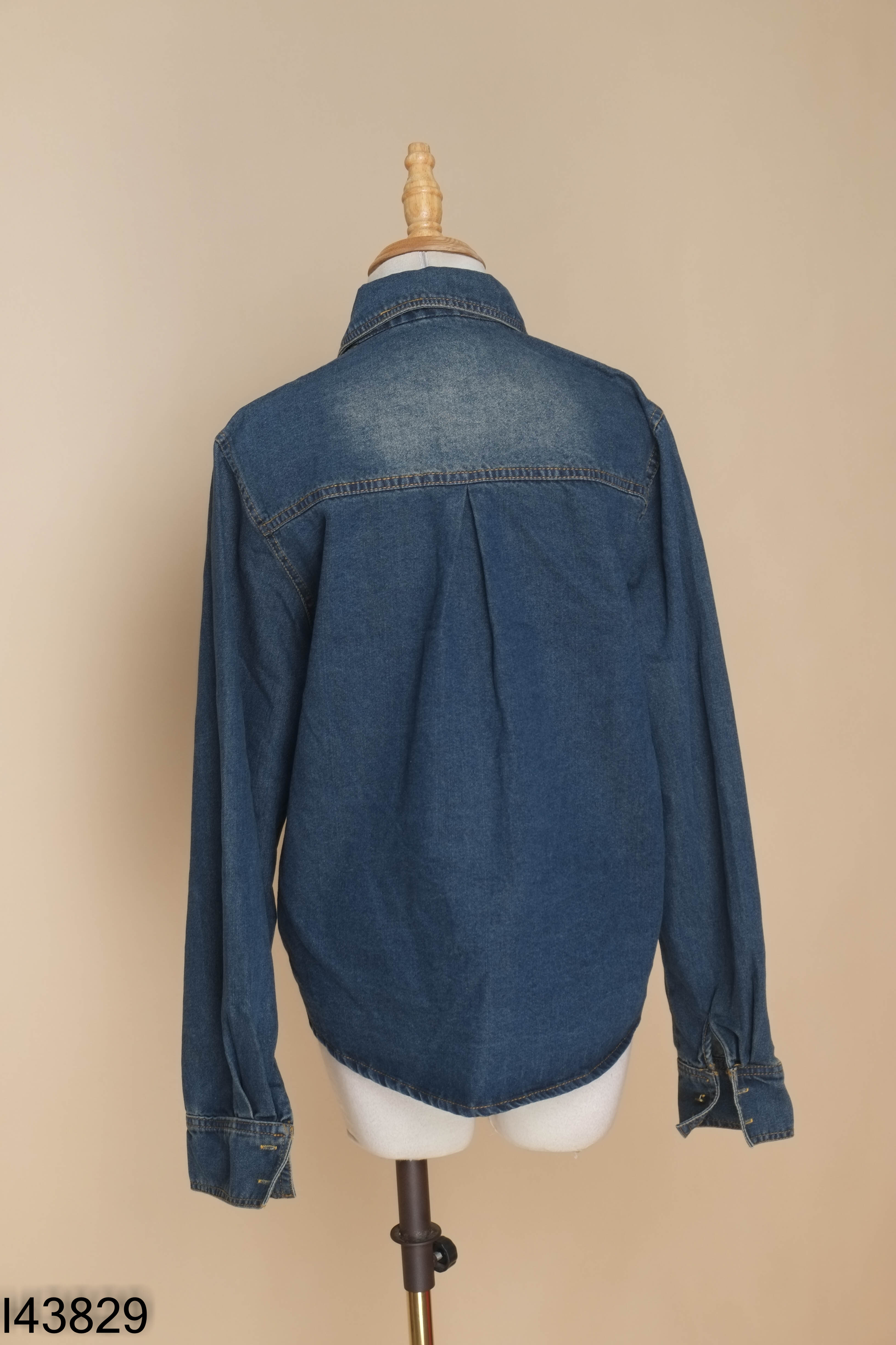 NEWTAG Áo sơ mi jeans xanh