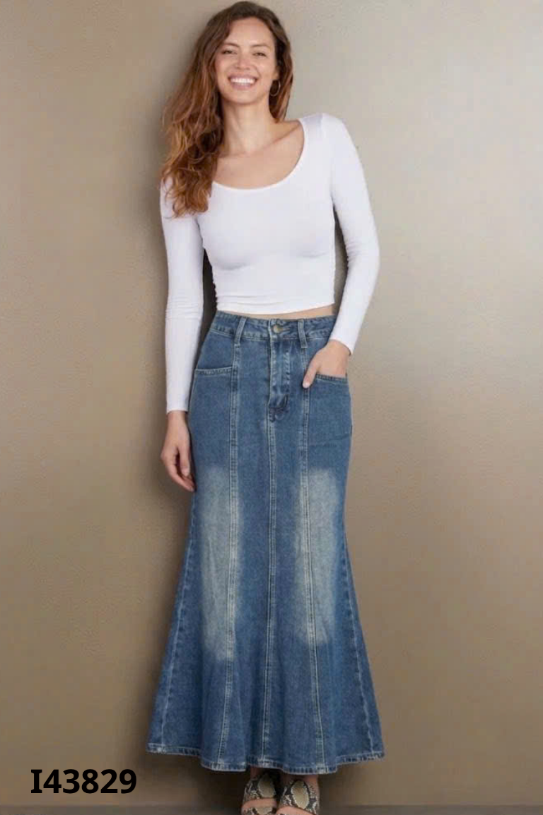 Chân váy jeans xanh