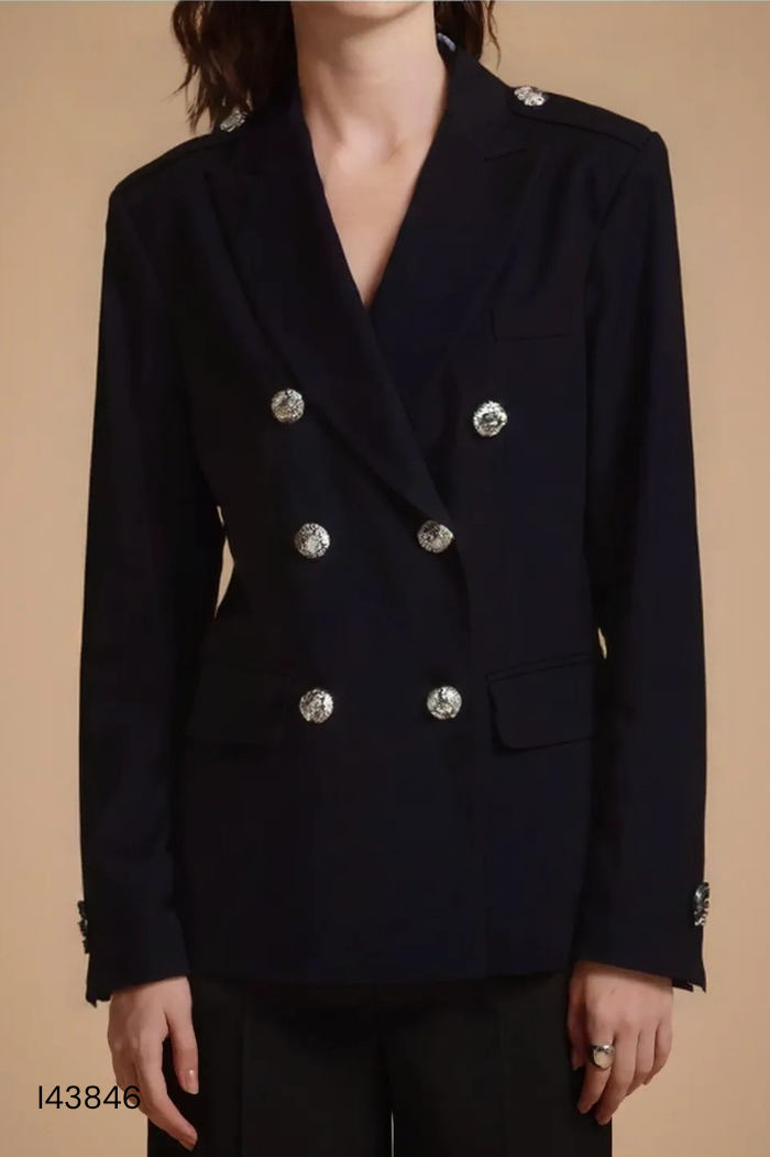 Blazer xanh đen cúc bạc