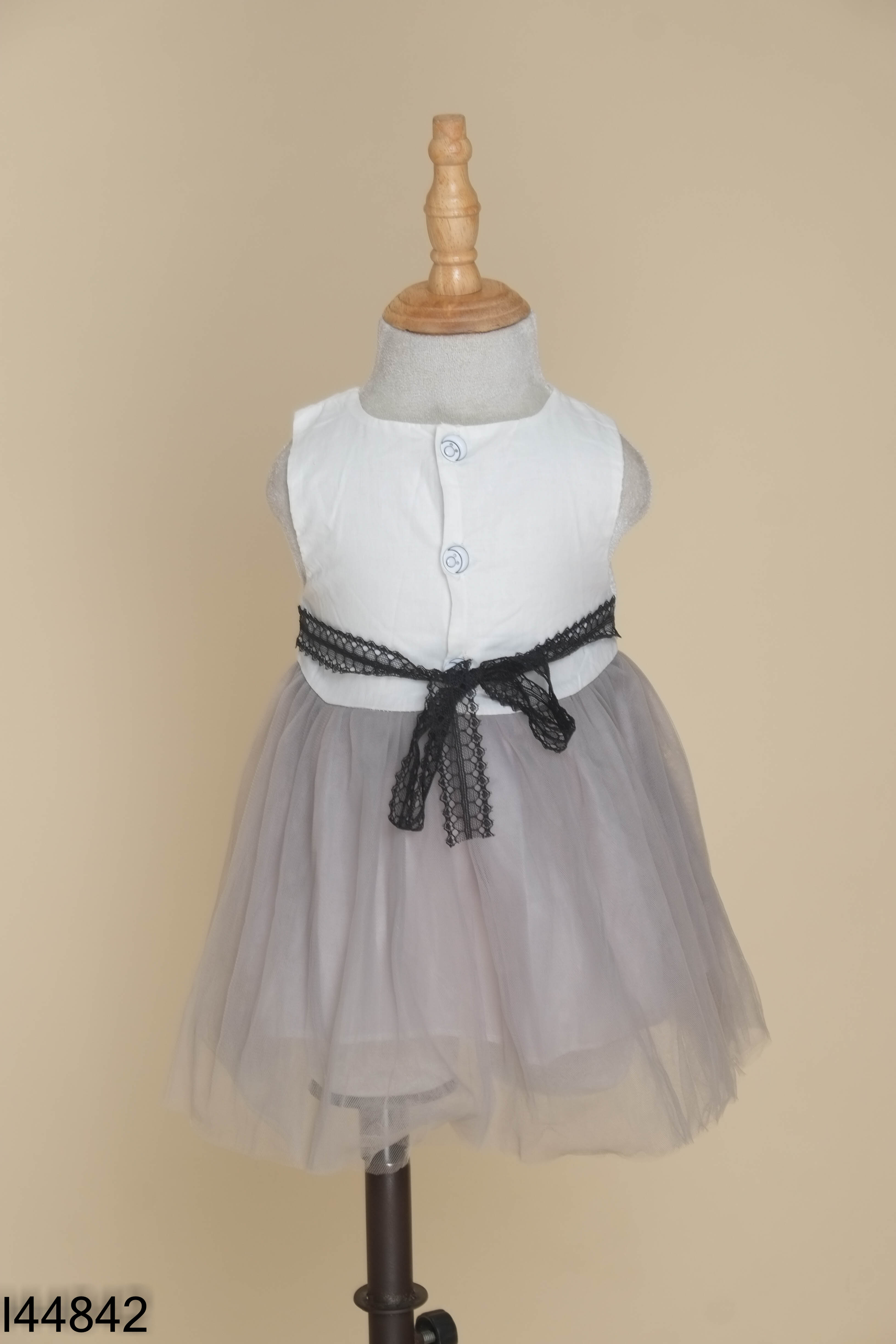 Váy trắng xám lưới KIDS