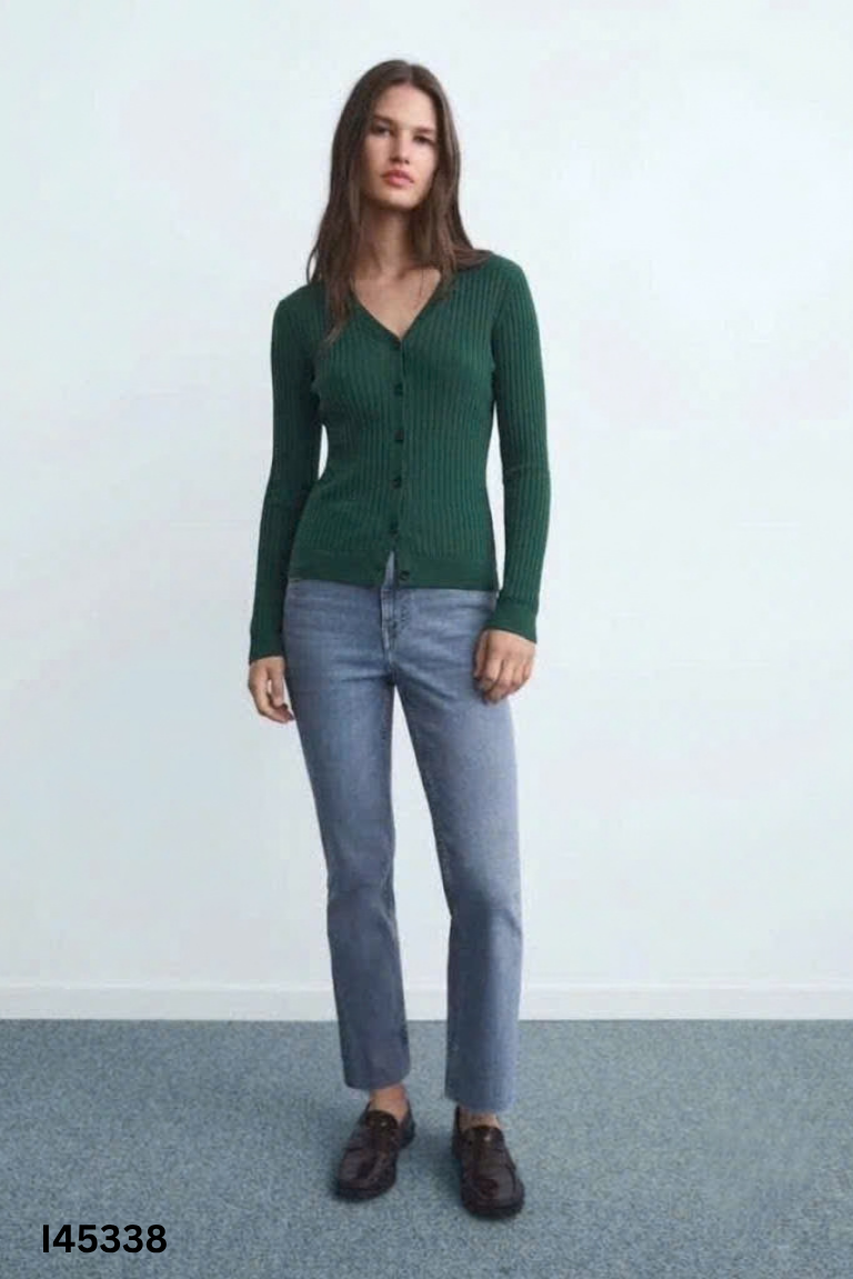 Áo cardigans len xanh