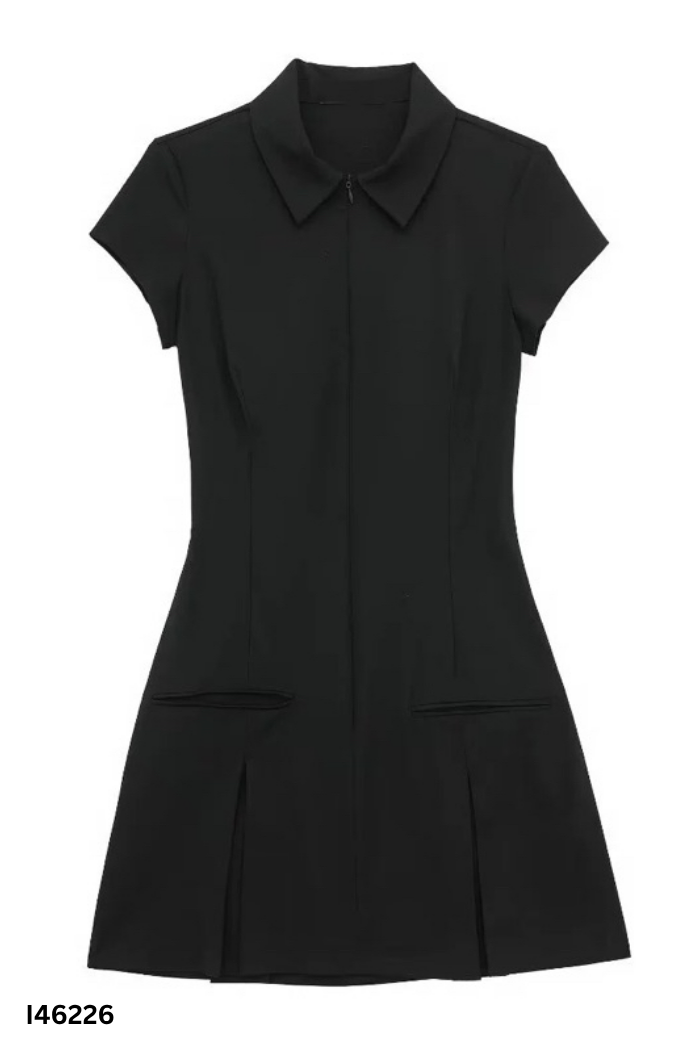 Váy đen cổ bẻ (ZARA xuất)