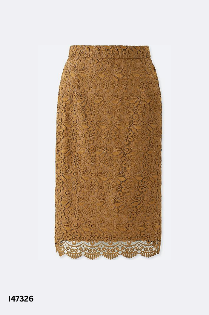 Chân váy UNIQLO ren nâu