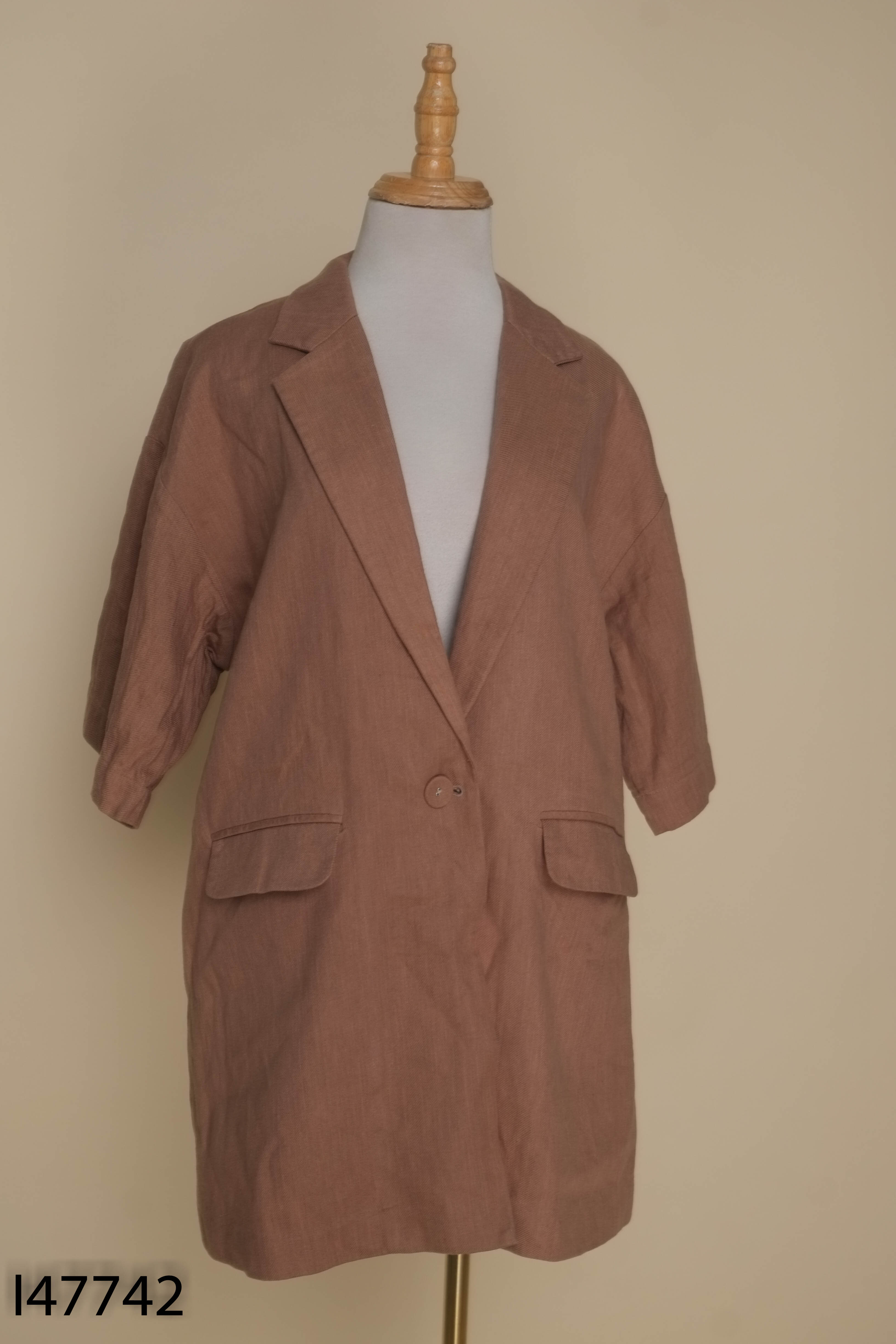 Áo blazer nâu CHERIE ngắn tay