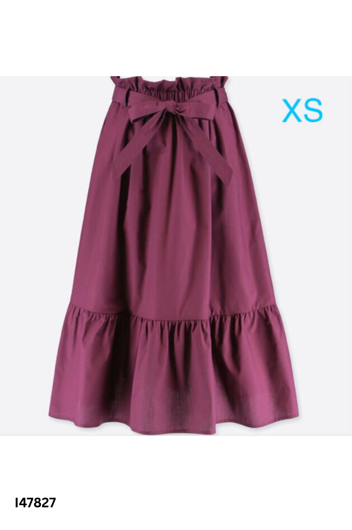 Chân váy tím UNIQLO kèm đai