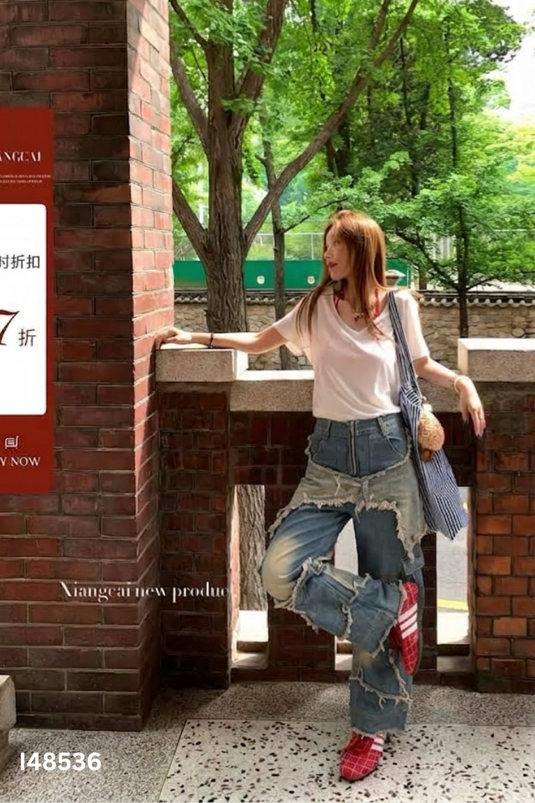 Quần jeans xanh túi hộp