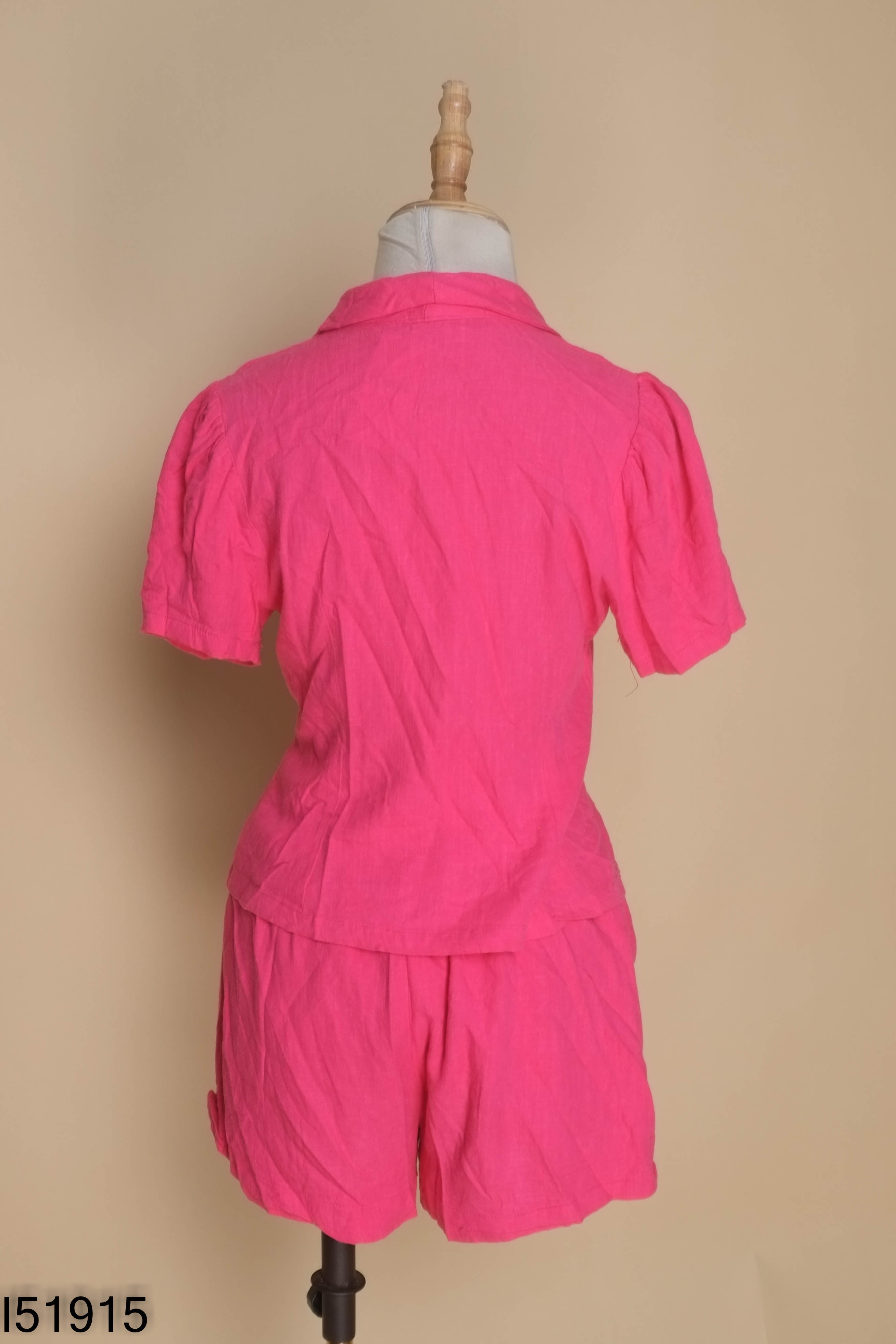 Set Áo hồng cúc ngọc + Quần shorts