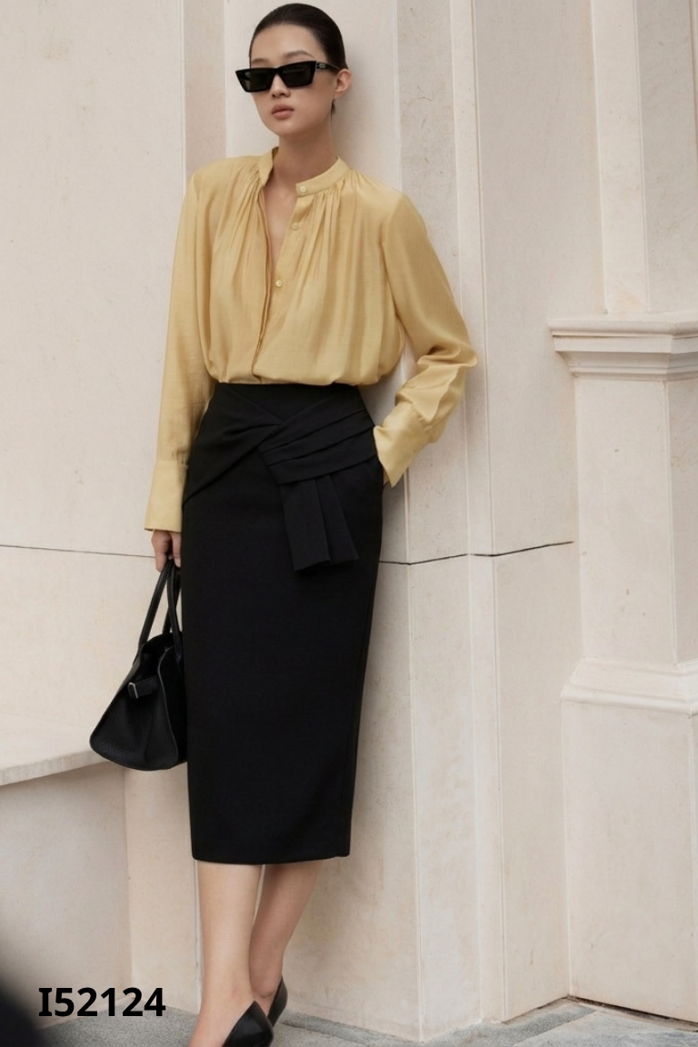 Chân váy đen HUONG BOUTIQUE xoắn