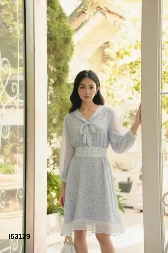 Váy OLV BOUTIQUE xanh hoạ tiết hoa