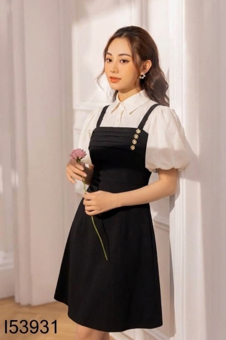 Váy BEAUTE BY V đen mix be