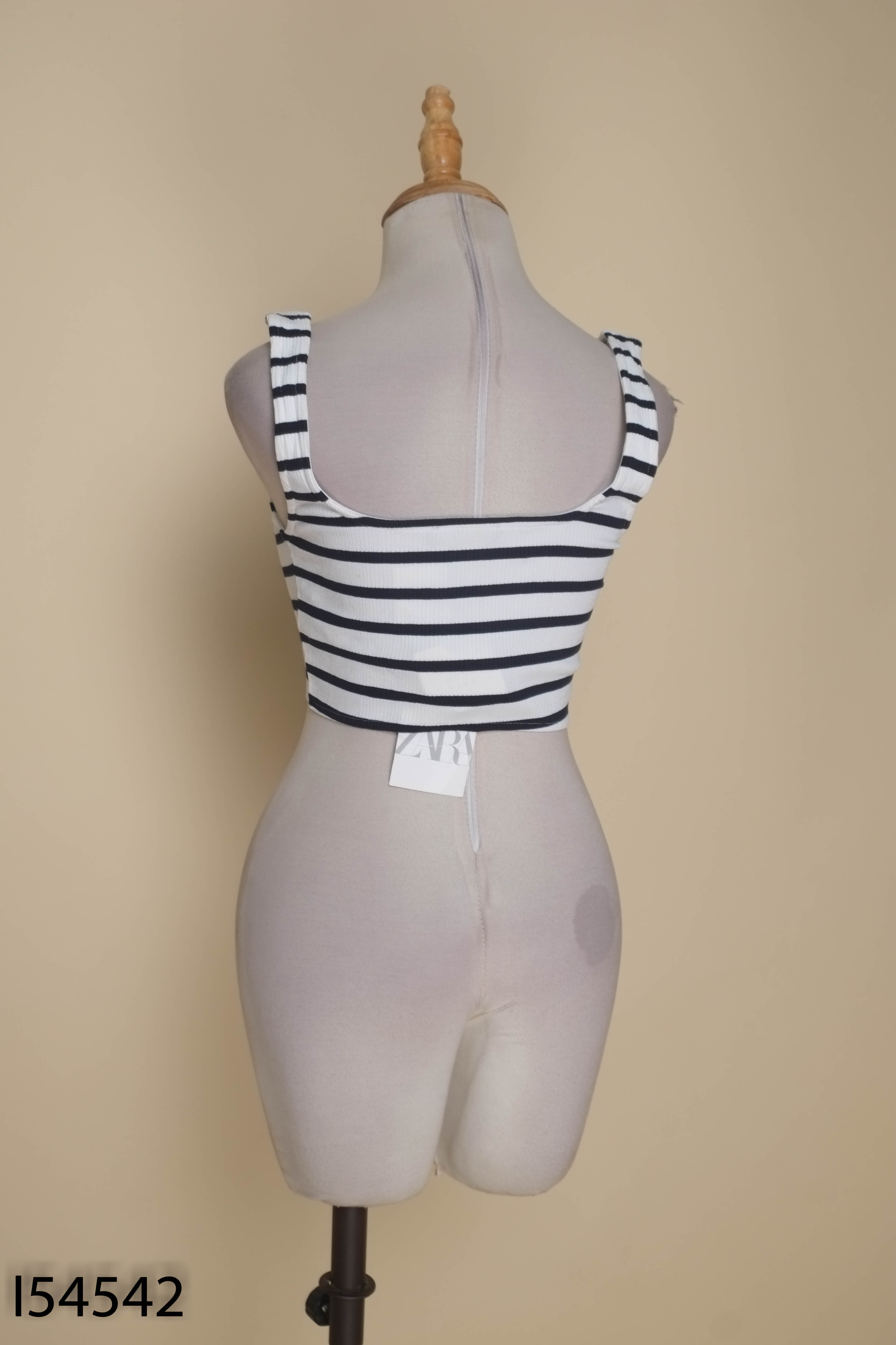 NEWTAG Áo croptop ZARA be kẻ xanh