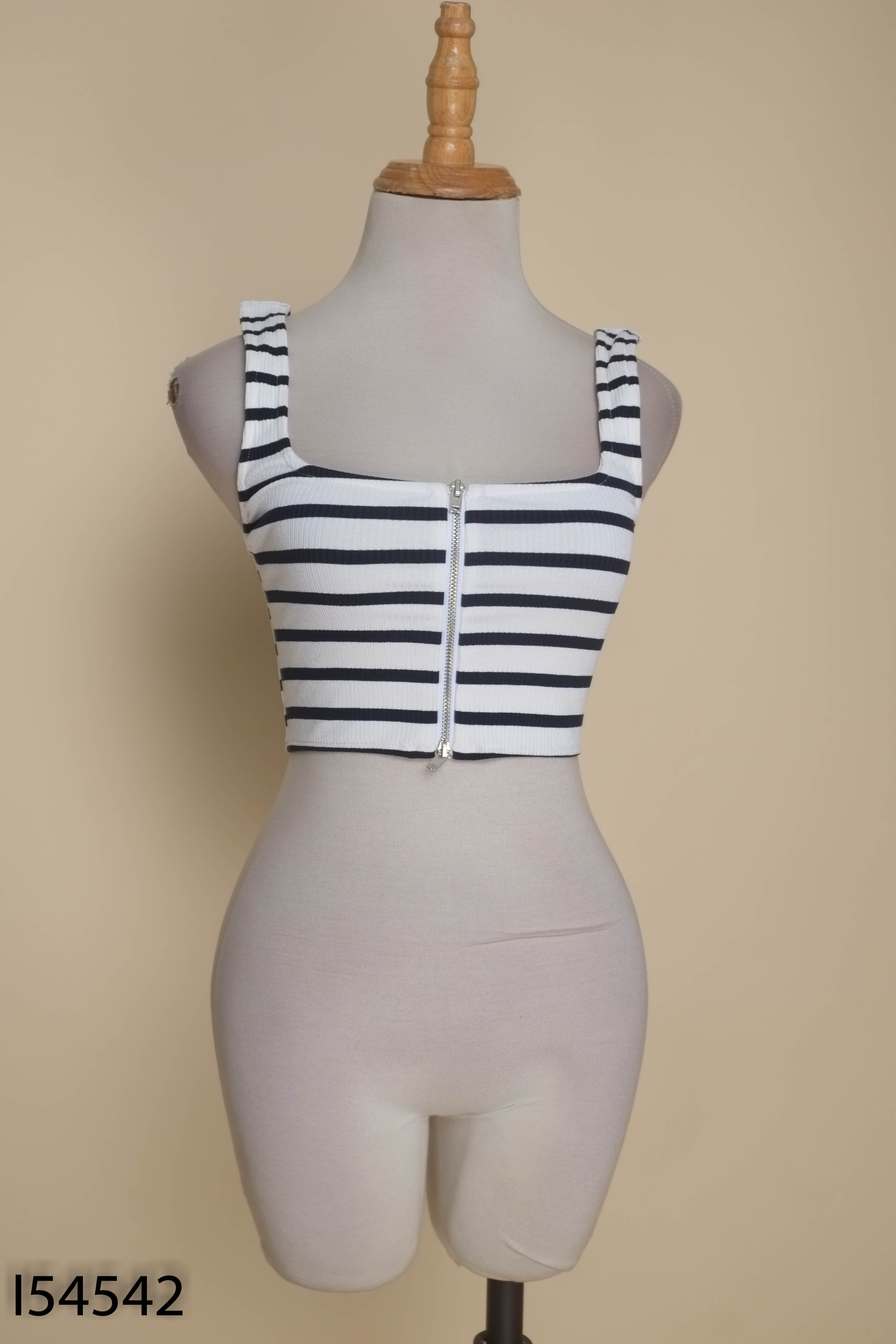 NEWTAG Áo croptop ZARA be kẻ xanh