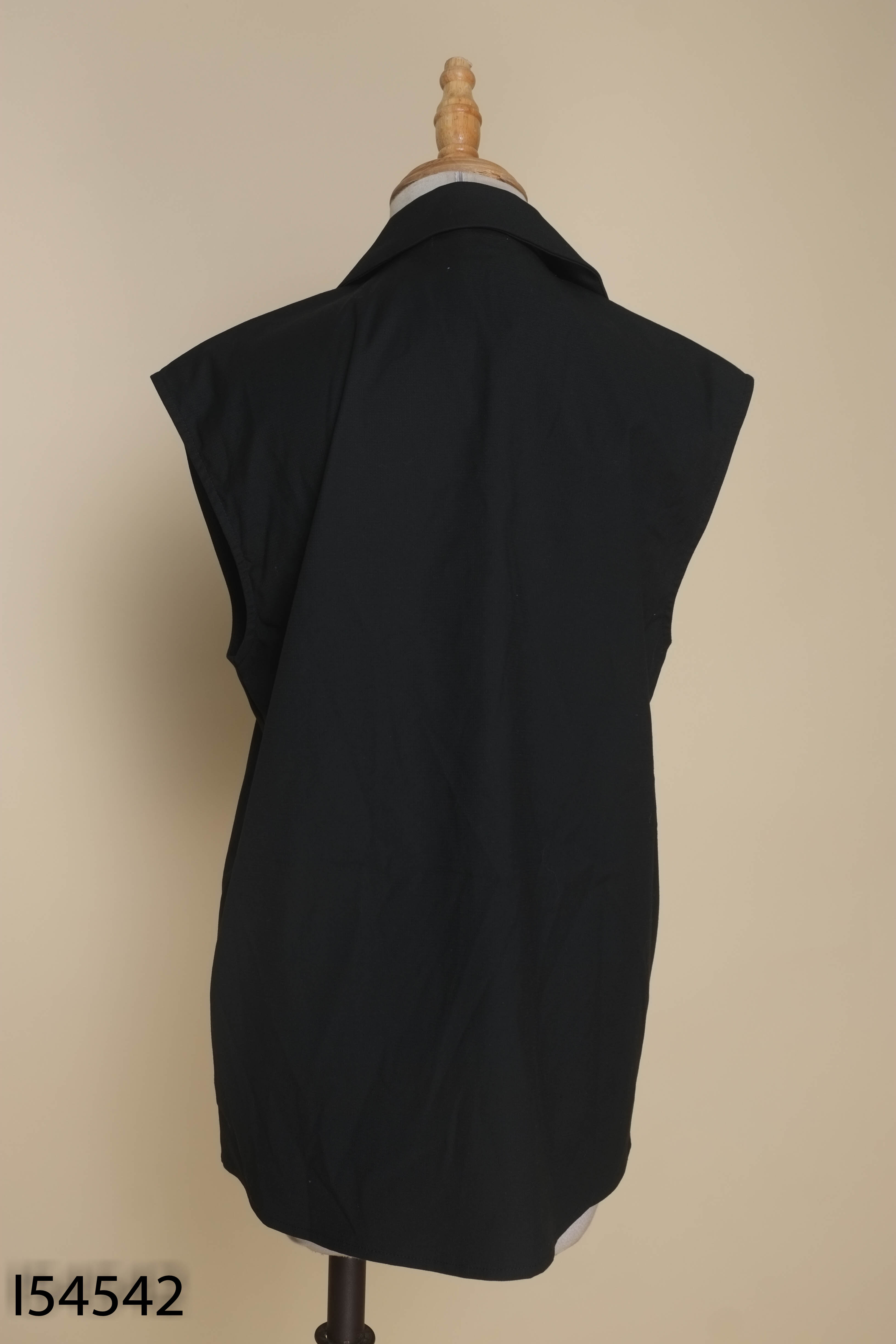 NEWTAG Áo gile đen LAKING phối cổ vest