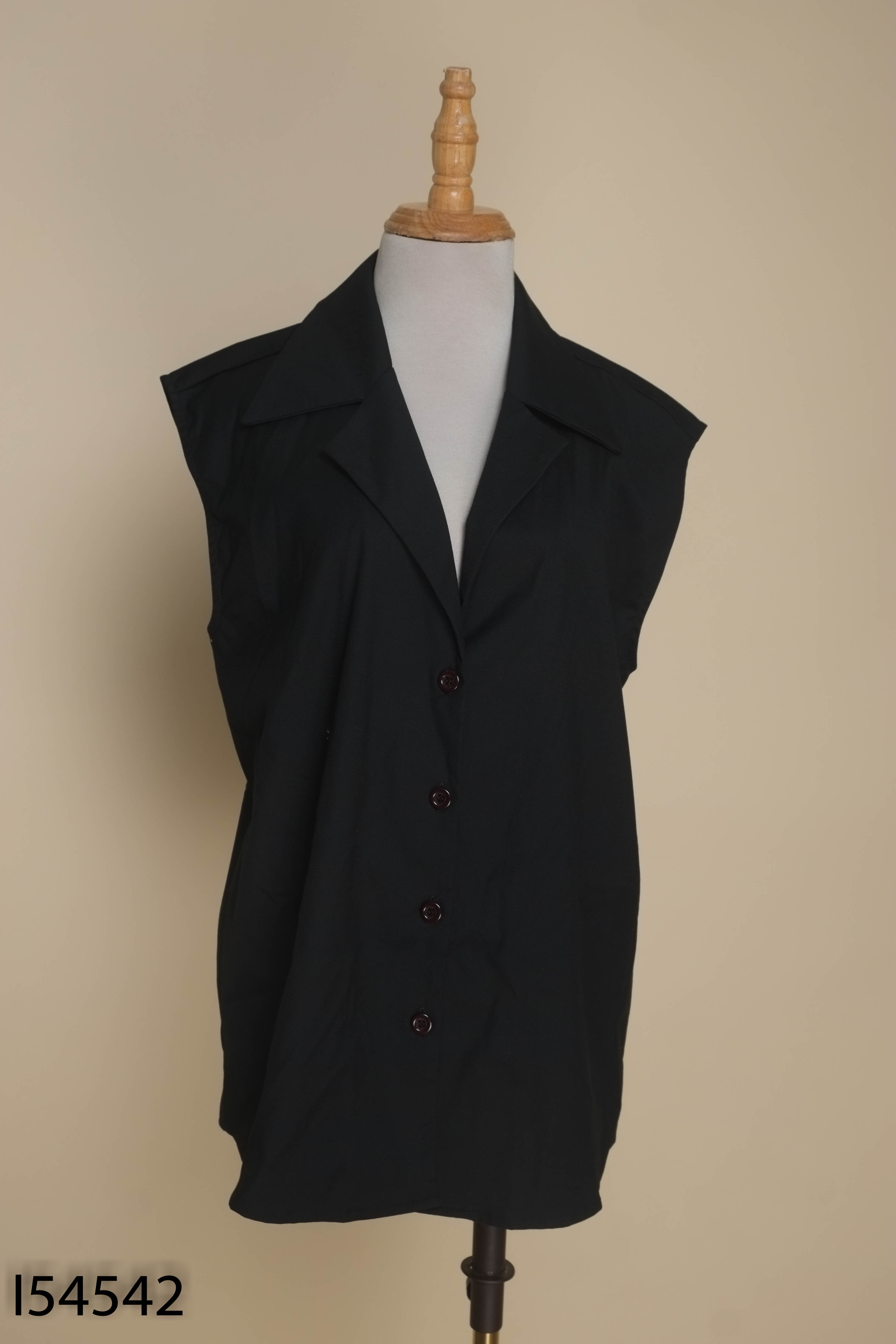 NEWTAG Áo gile đen LAKING phối cổ vest