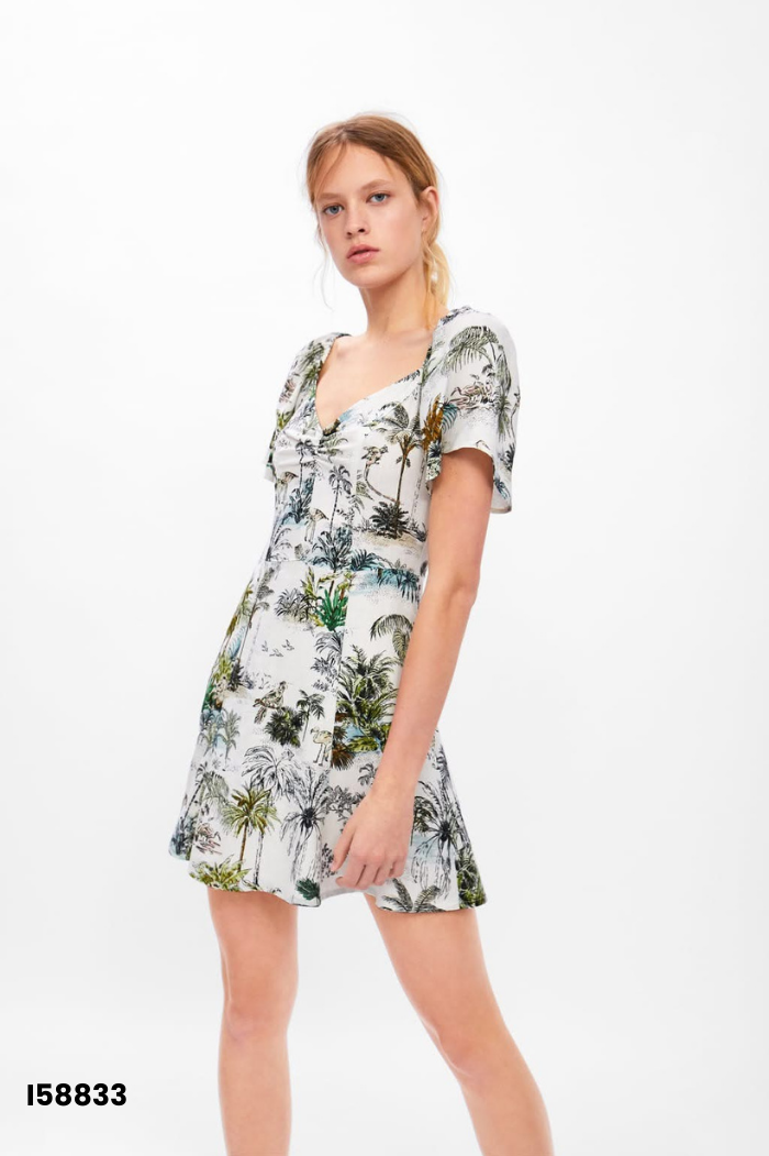 Váy ZARA (cắt tag) be hoạ tiết