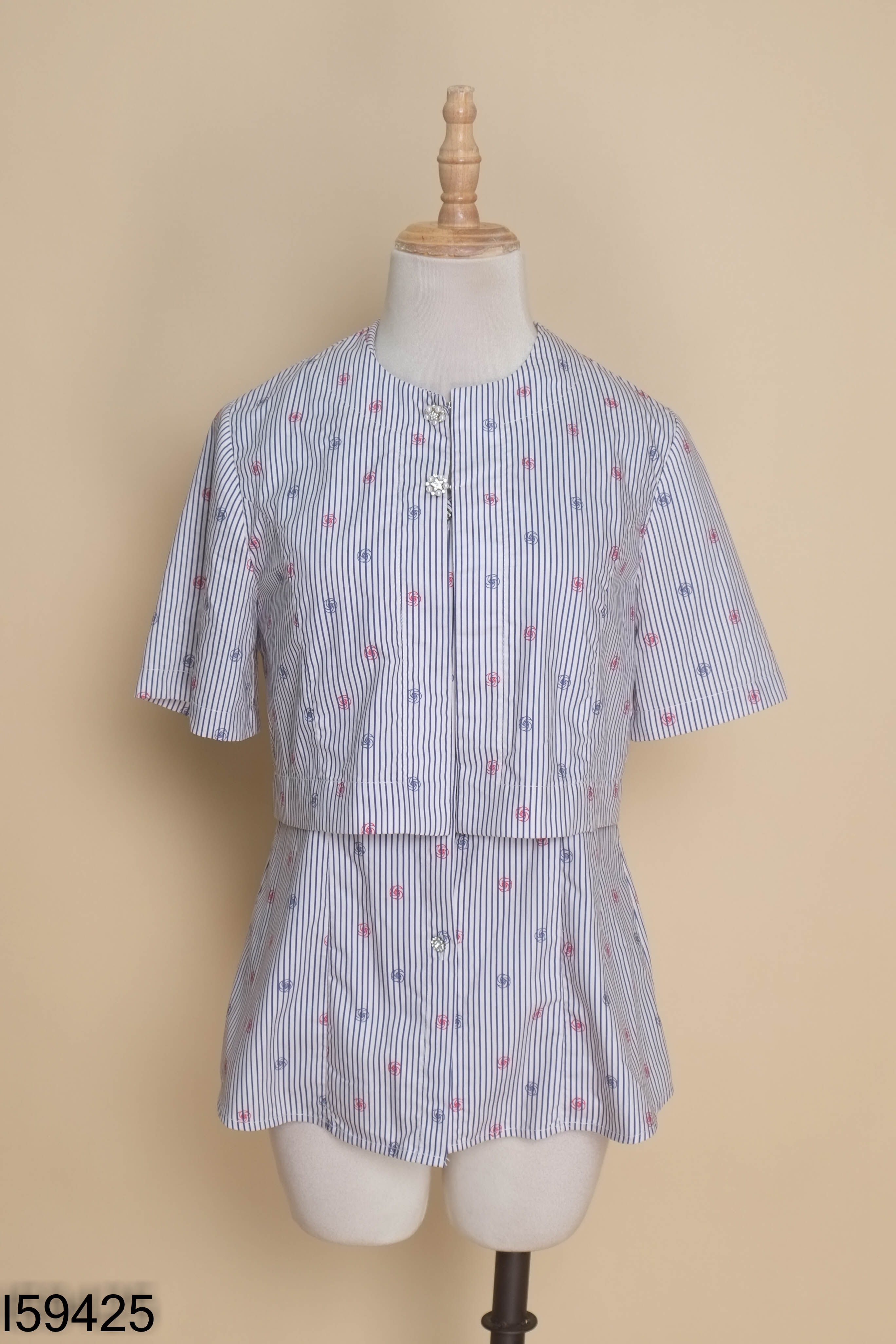 Set MAISON LEENAA 2 áo be sọc xanh