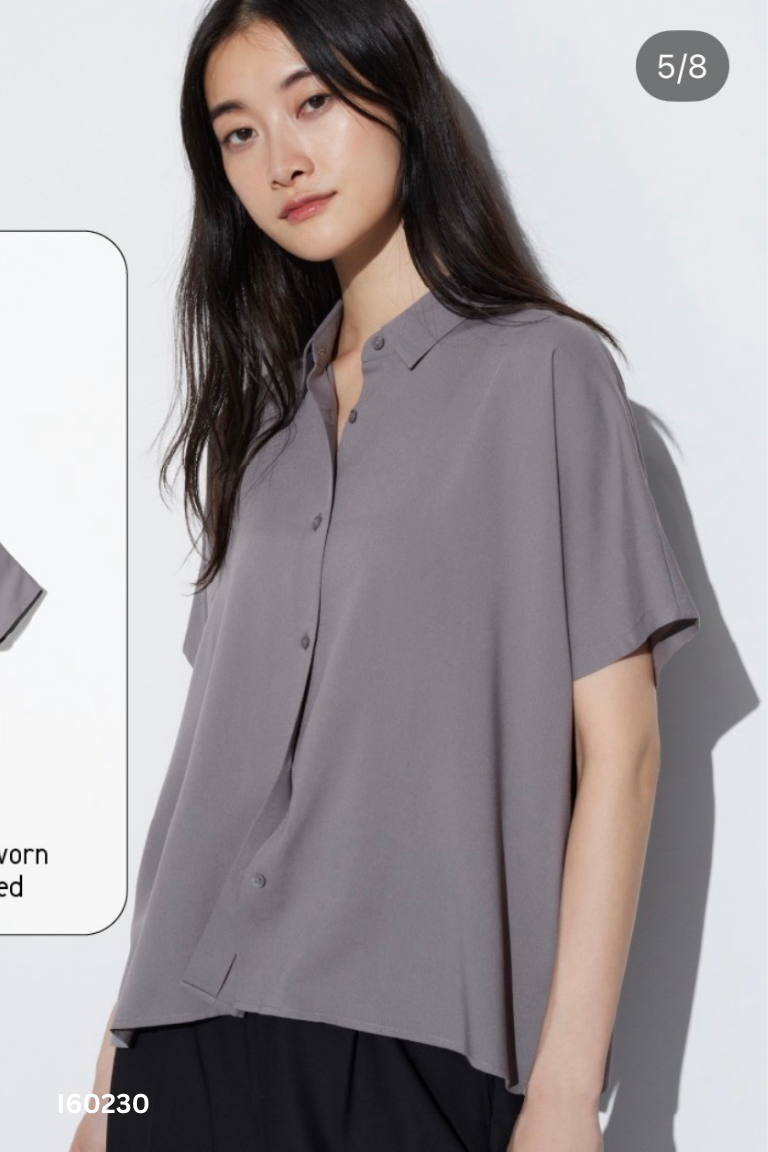 Áo sơ mi UNIQLO xám