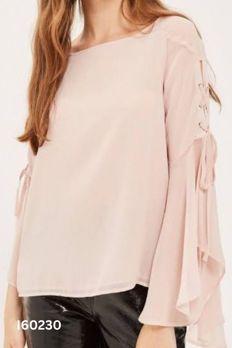 Áo voan hồng TOPSHOP tay đan dây
