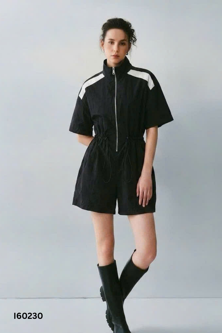Jumpsuit đen chun eo