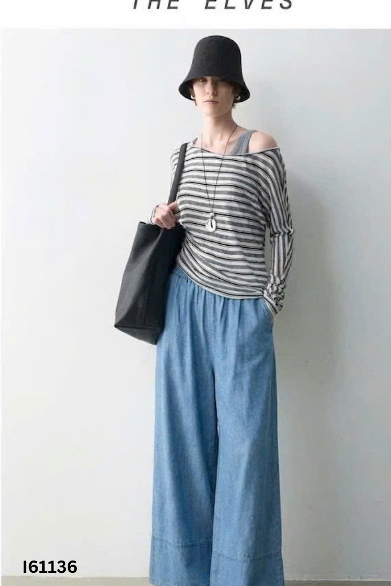 Quần jeans xanh cạp chun