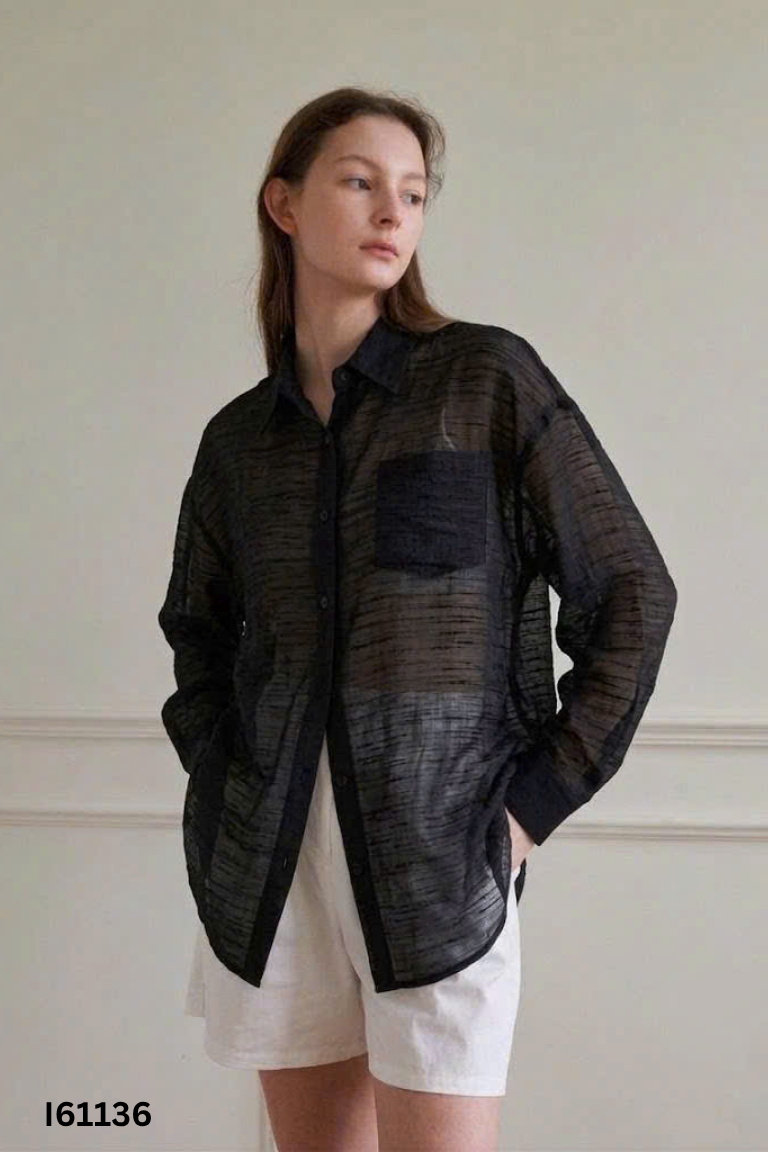 Áo sơ mi voan đen ADORE DRESS