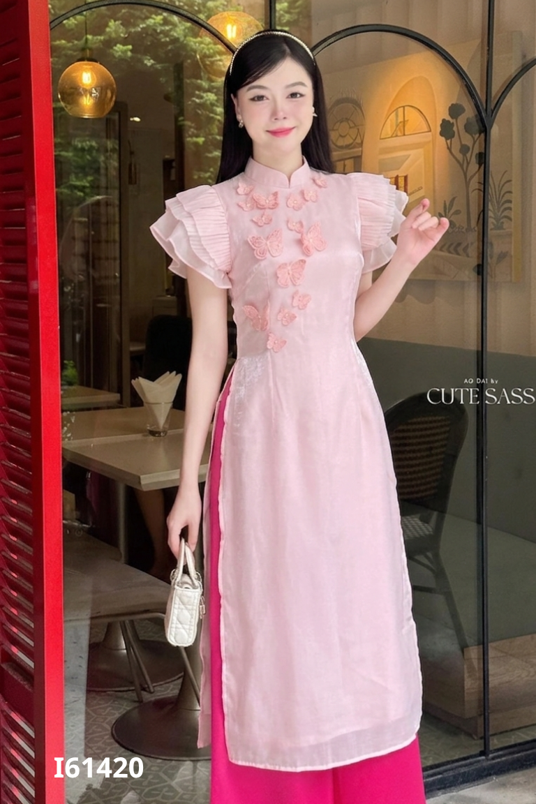 Set áo dài hồng VGU+quần