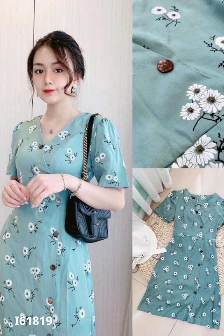 Váy MIT BOUTIQUE xanh hoa trắng