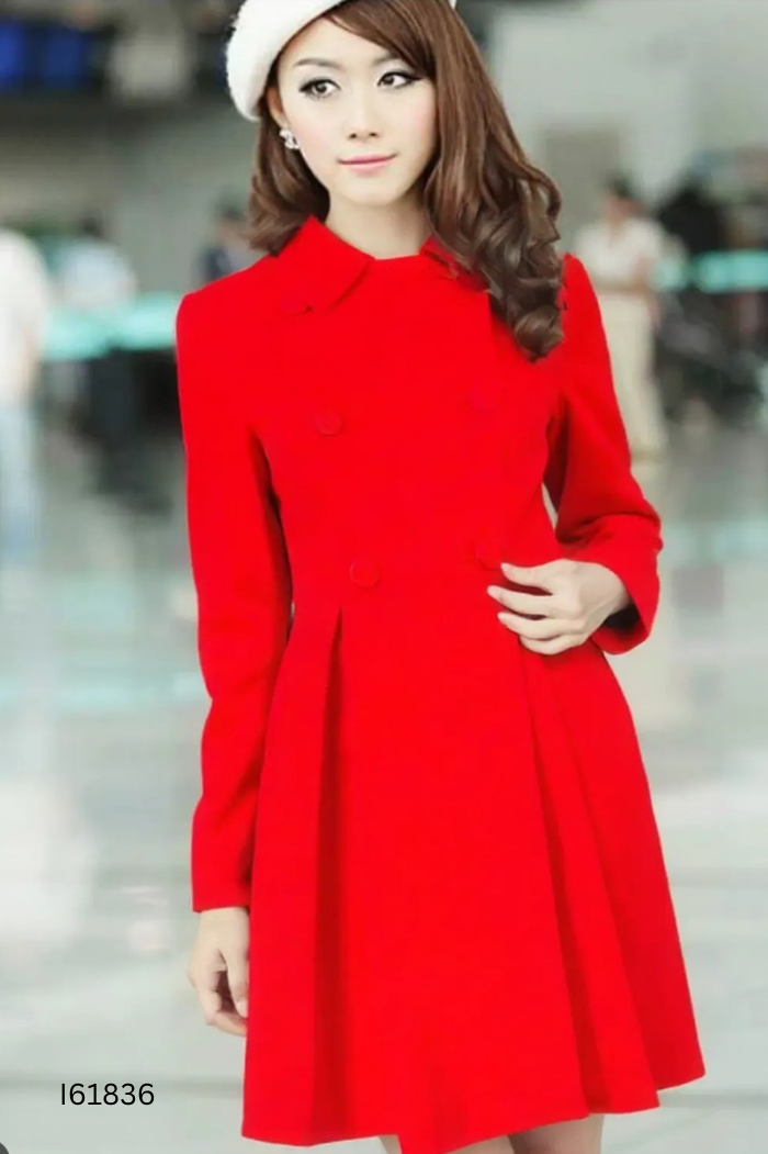 Áo khoác EVA DE EVA đỏ phối khuy