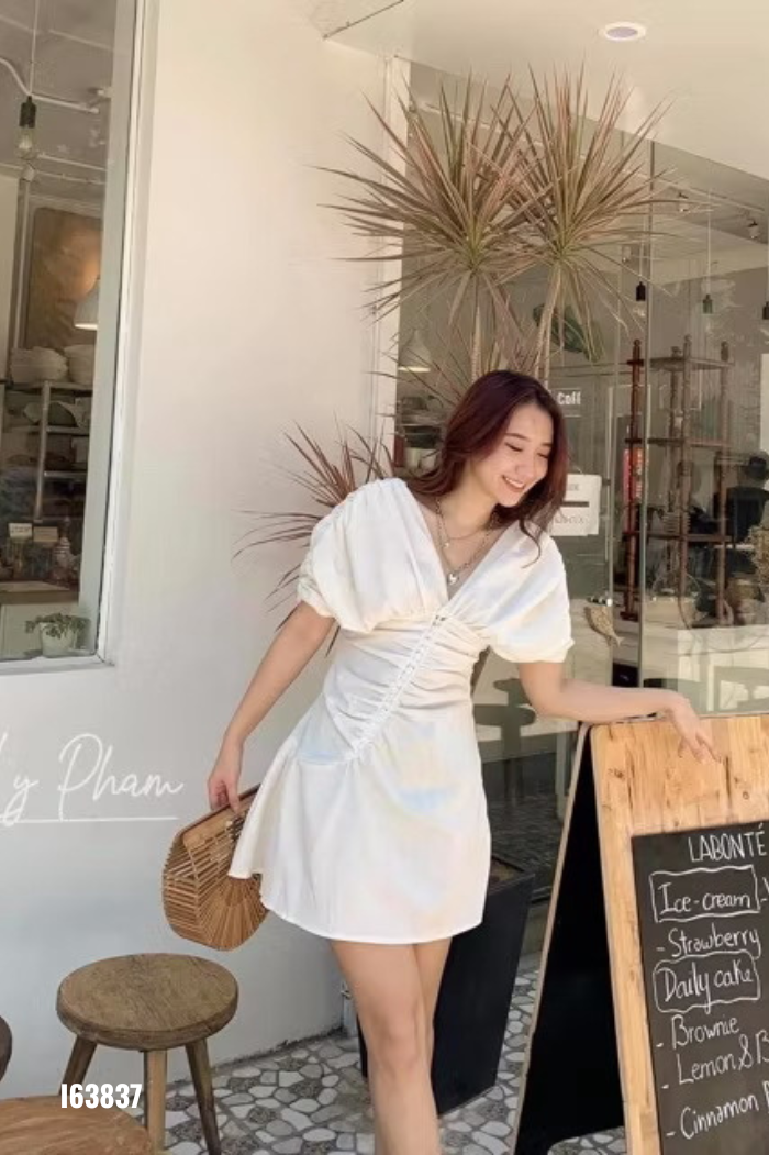 NEWTAG Váy linen be BOPPY tay phồng