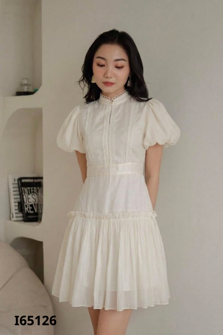 Váy voan be HT DESIGN họa tiết